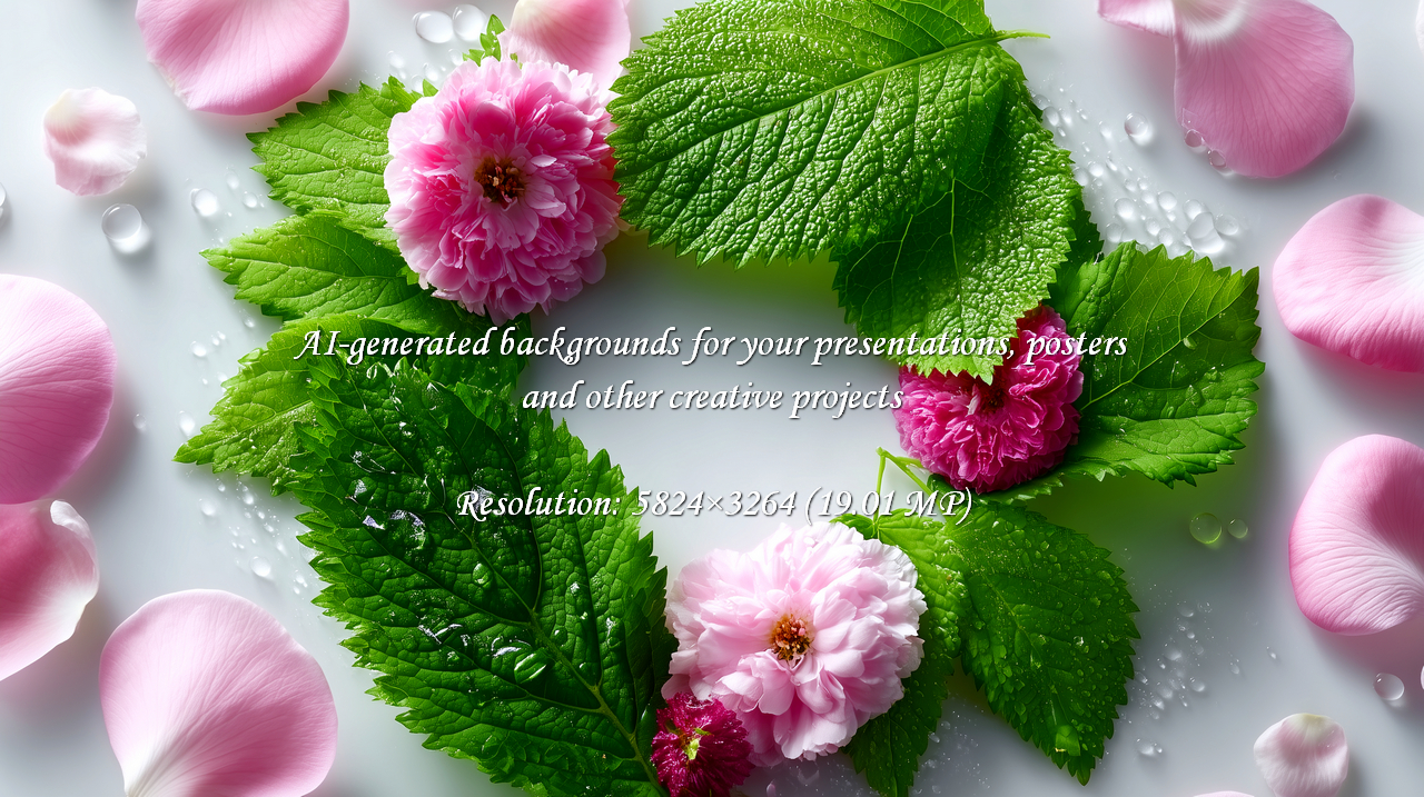 A delicate floral wreath with pink rose petals and lush green leaves, ideal for spring designs, wedding invitations, or spa promotions. Evokes beauty, freshness, and natural elegance.