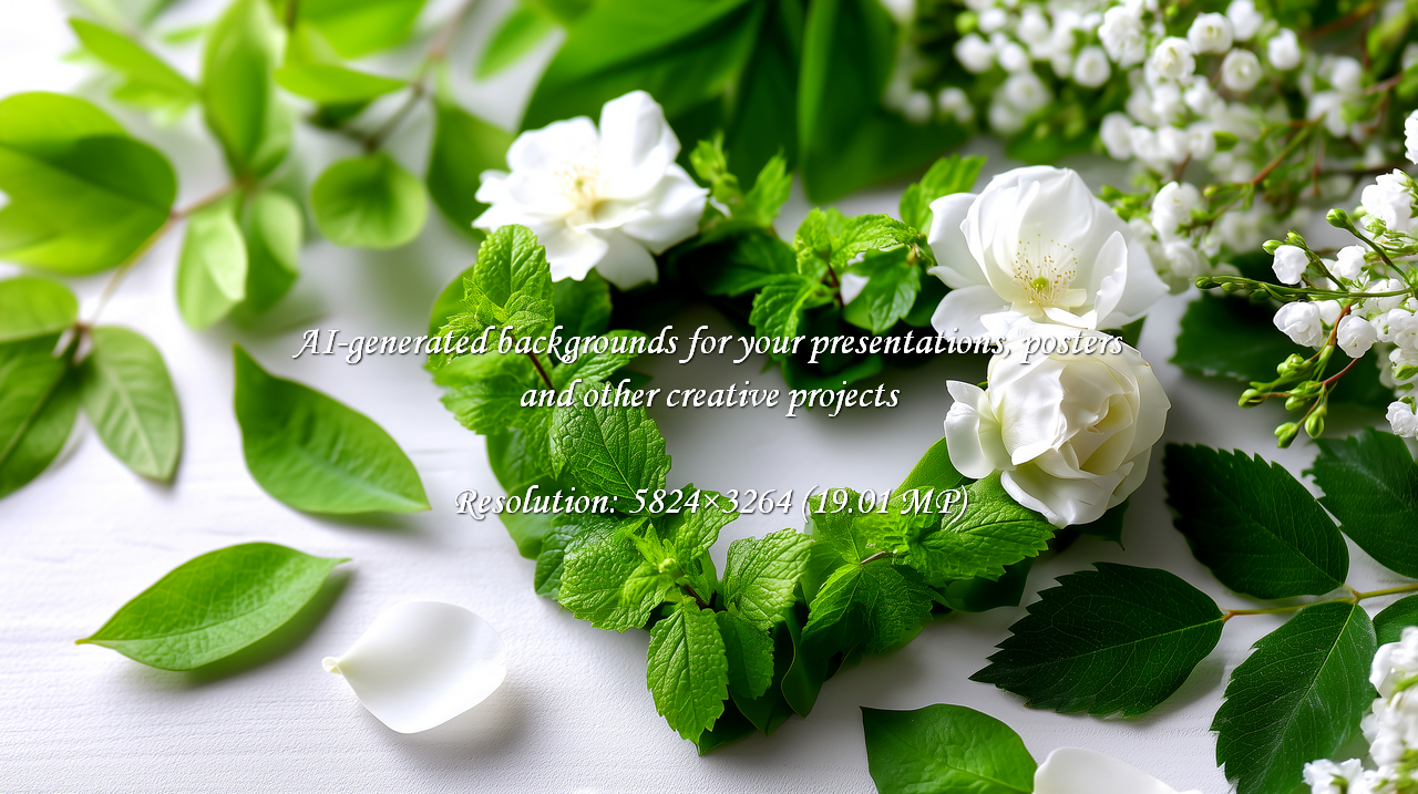 Romantic heart of fresh mint and delicate roses. Use for wedding designs, Valentine's Day, or add a touch of natural beauty. Perfect for spa, wellness, or beauty themes.