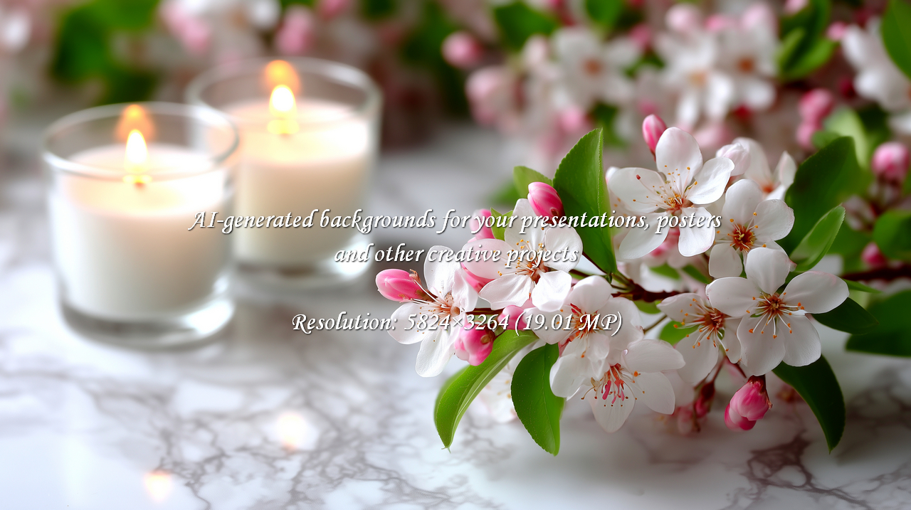 Capture a sense of calm and tranquility with delicate cherry blossoms and soft candlelight. Perfect for promoting relaxation, wellness, or creating a peaceful atmosphere at home.