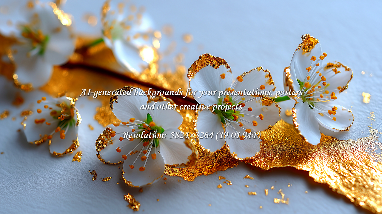 Exquisite white blossoms shimmer with gold, creating a luxe floral moment. Perfect for elegant designs, weddings, or beauty brands seeking a touch of sophisticated glamour and fresh spring vibes.