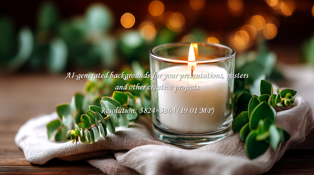 Evoke a sense of serenity with a luminous candle and fresh eucalyptus. Perfect for creating a soothing atmosphere for wellness, home decor projects, or adding a touch of elegance to any event.