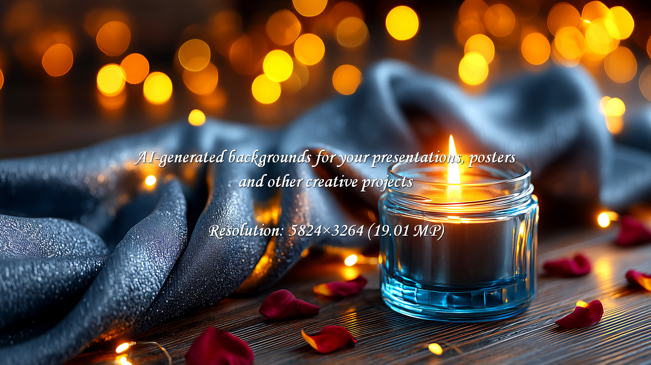 Soft candle flame with rose petals and bokeh lights creates a warm and serene atmosphere. Perfect for evoking feelings of peace, relaxation, and tranquility in your projects.