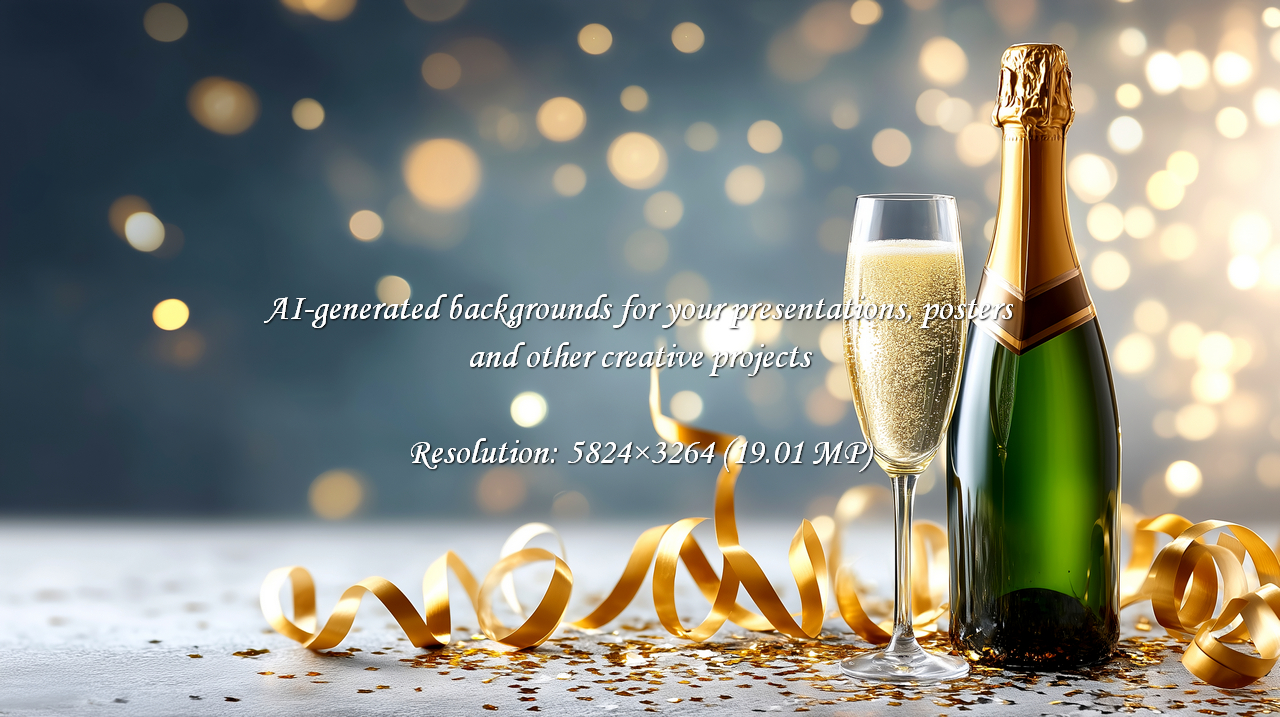 Celebrate in style with a bottle of bubbly and shimmering gold accents. Perfect for New Year's Eve, weddings, or toasting any special moment. Add a touch of luxury and glamour to your designs.