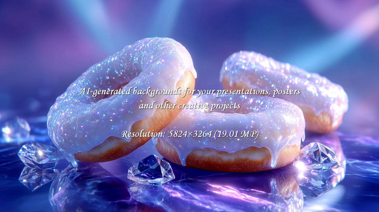 Indulge in the sweet fantasy of these delicious donuts, glazed with sparkling white frosting and paired with dazzling diamonds. Perfect for dessert promotions and whimsical designs.