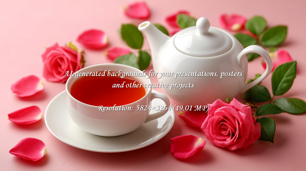 Experience tranquility with a cup of tea surrounded by delicate roses. Perfect for wellness brands, self-care promotions, or celebrating simple pleasures. Evokes peace, love, and mindful moments.