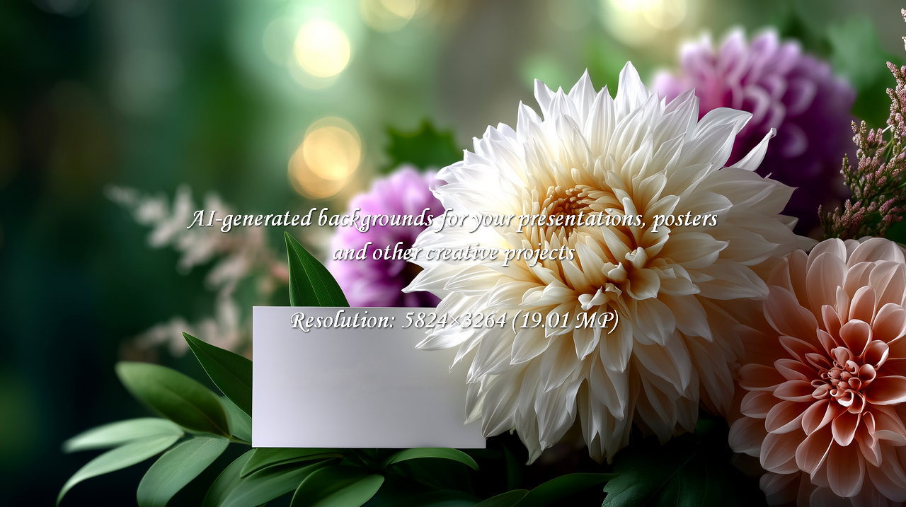 Sophisticated dahlia blooms frame a blank card, evoking romance and elegance. Perfect for wedding designs, heartfelt greetings, or any floral-inspired project. Inspire with beauty and grace.