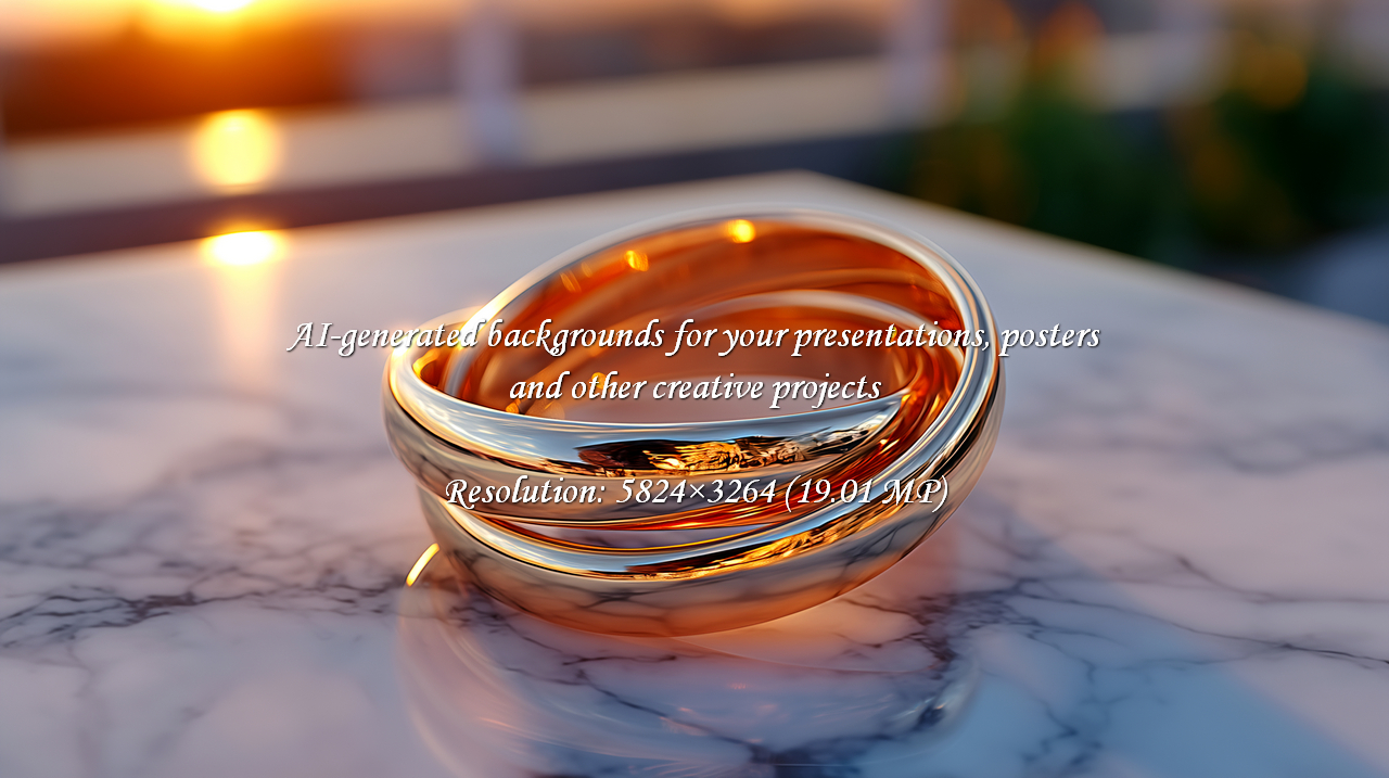 Capture the glow of commitment with these elegant gold rings on marble. Perfect for conveying luxury, love, or a special occasion during a radiant sunset. Symbolize lasting bonds beautifully.