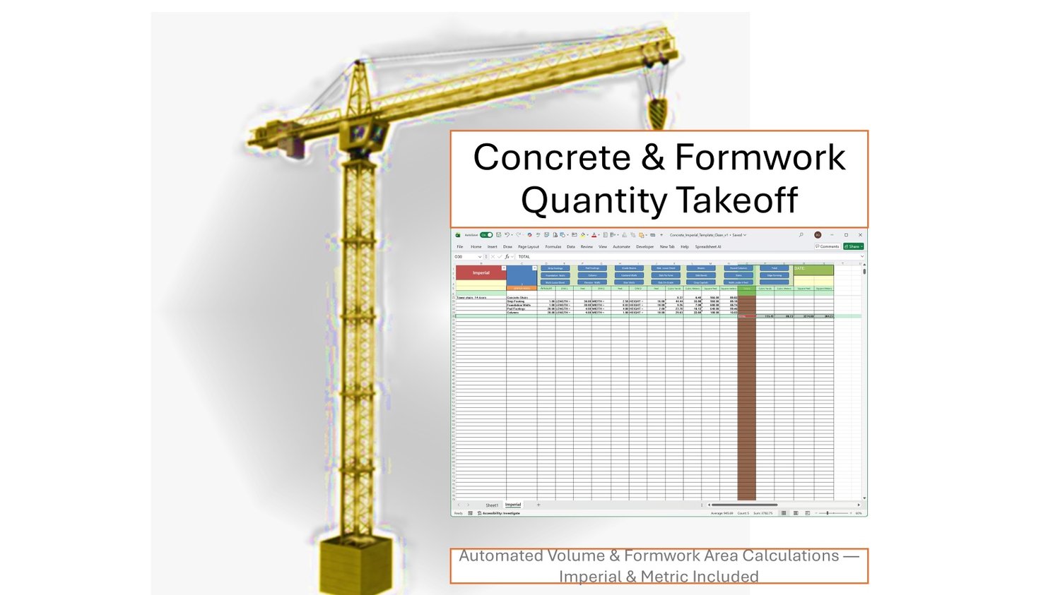 Excel Concrete and Formwork Takeoff program - Payhip