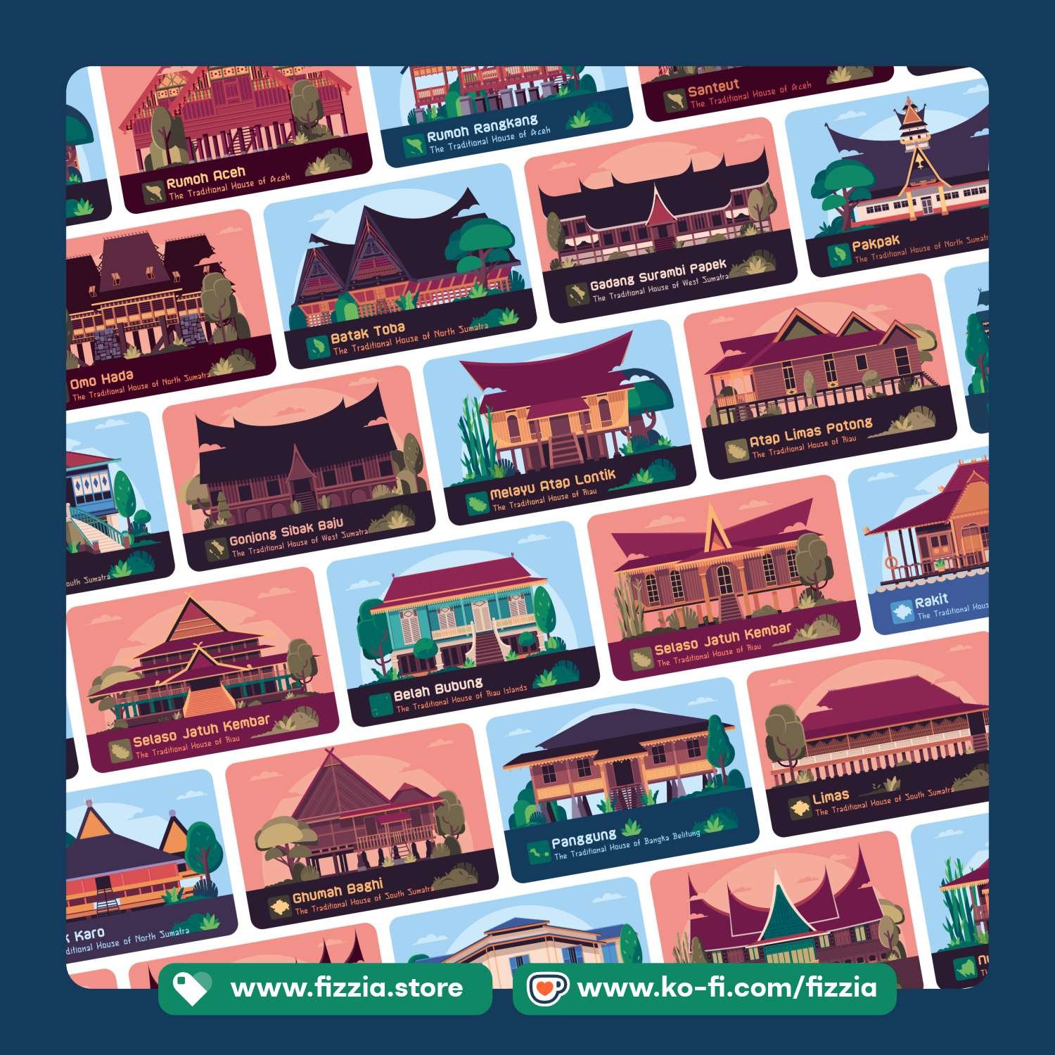 Indonesian traditional home vector illustration - fizzia.store