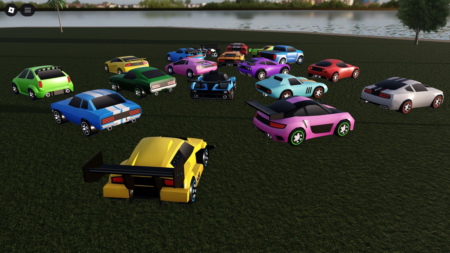 “Colorful decorative racing cars in cartoon style.”