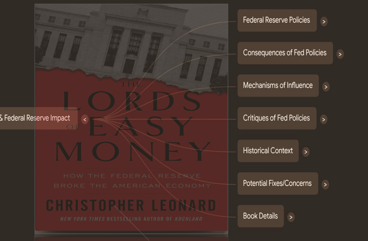 The cover art for the Interactive Study Guide to Lords of Easy Money, featuring the books title over a professional, financial-themed background.