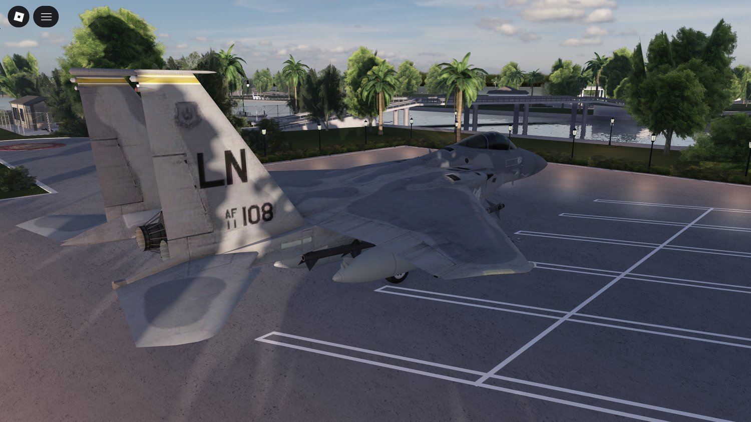 Fighter jet asset with built-in armory section
