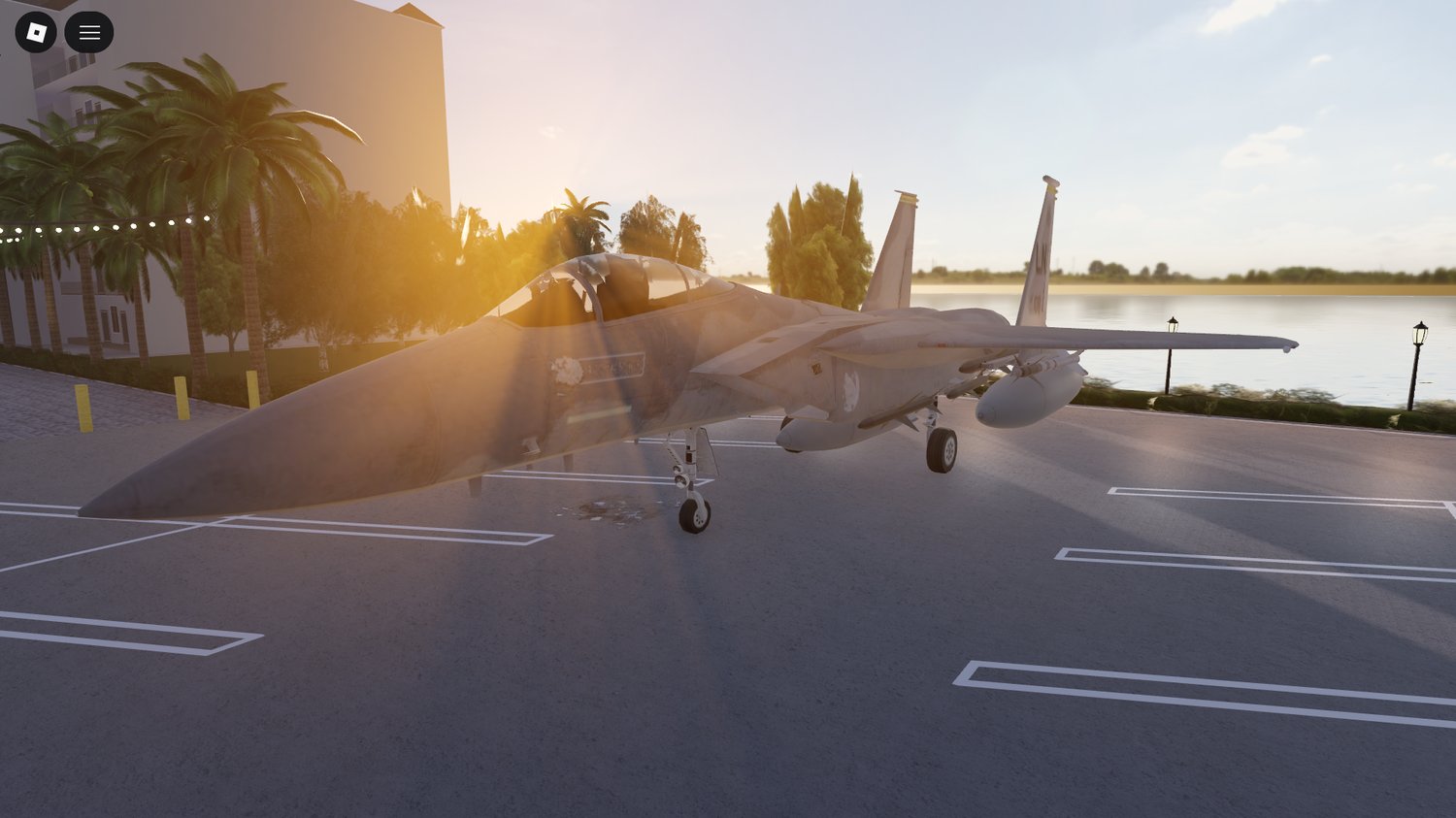 Detailed F-15 model for military game builds