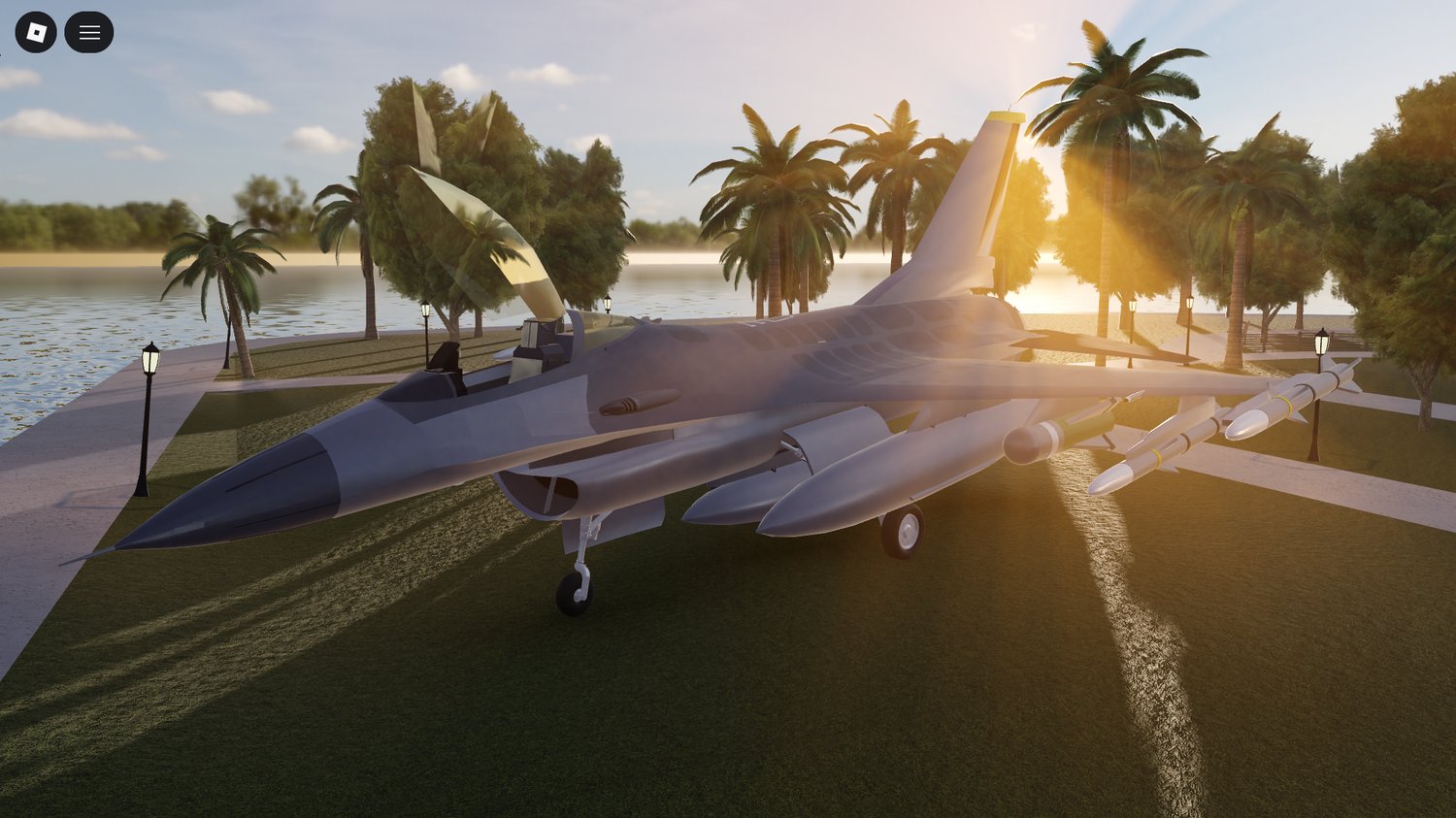 Afterburner effect on Roblox fighter jet