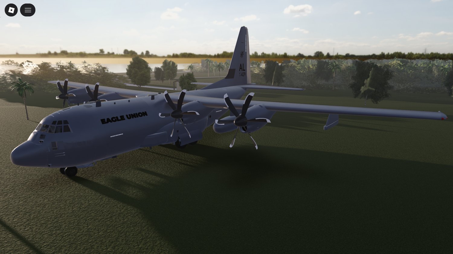 High-detail military transport plane model