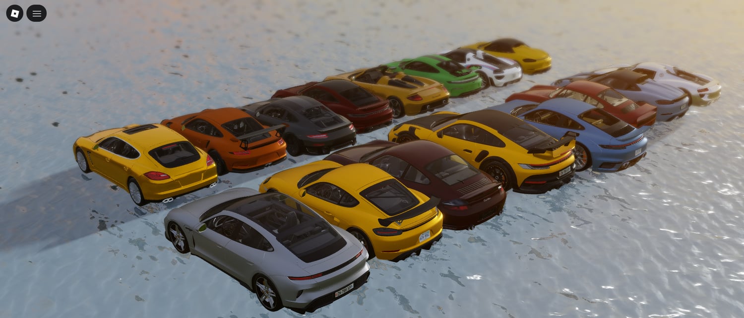 Detailed Porsche interior and exterior models for Roblox vehicles