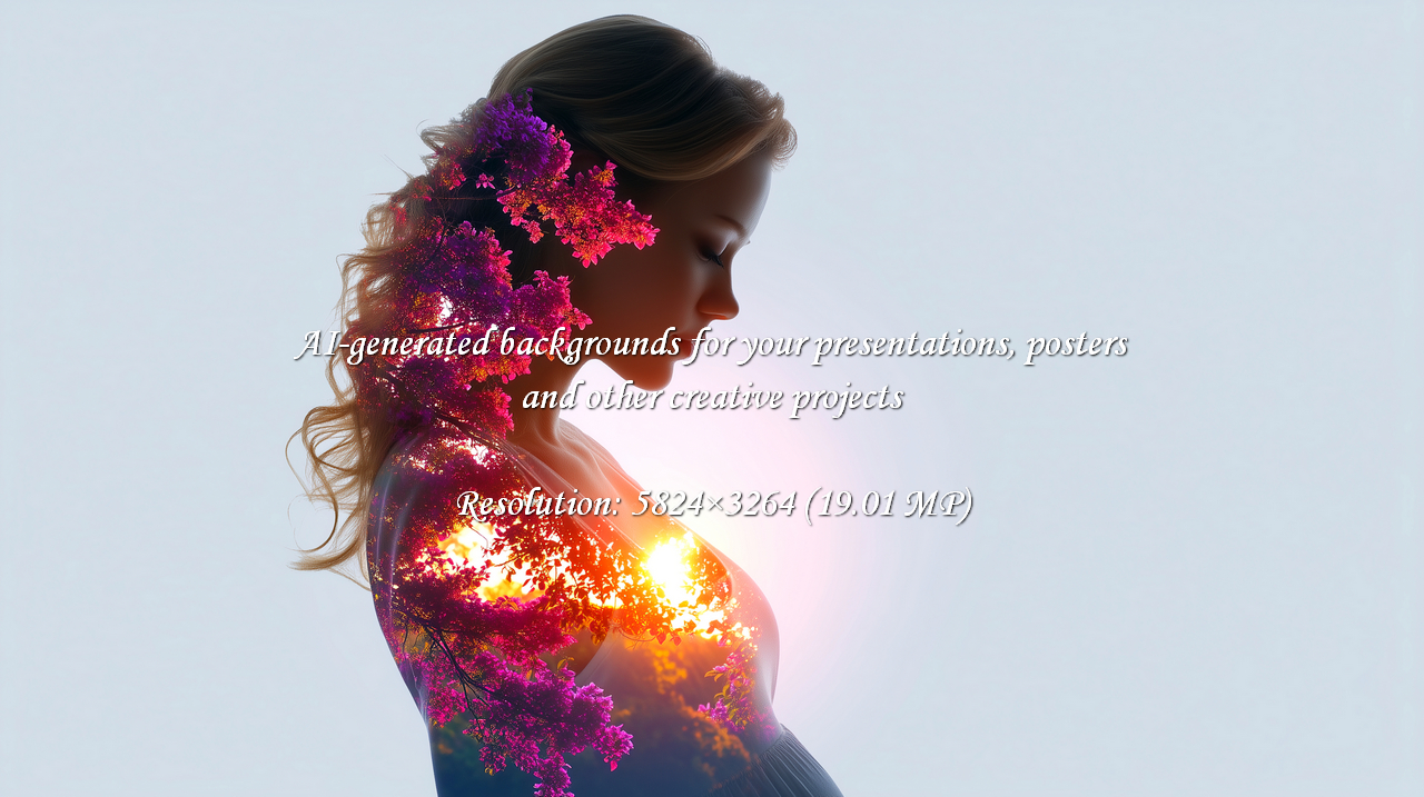 A serene woman merges with nature's beauty, radiating tranquility and grace. Perfect for wellness brands, mindful living campaigns, and artistic expressions of inner peace and natural harmony.