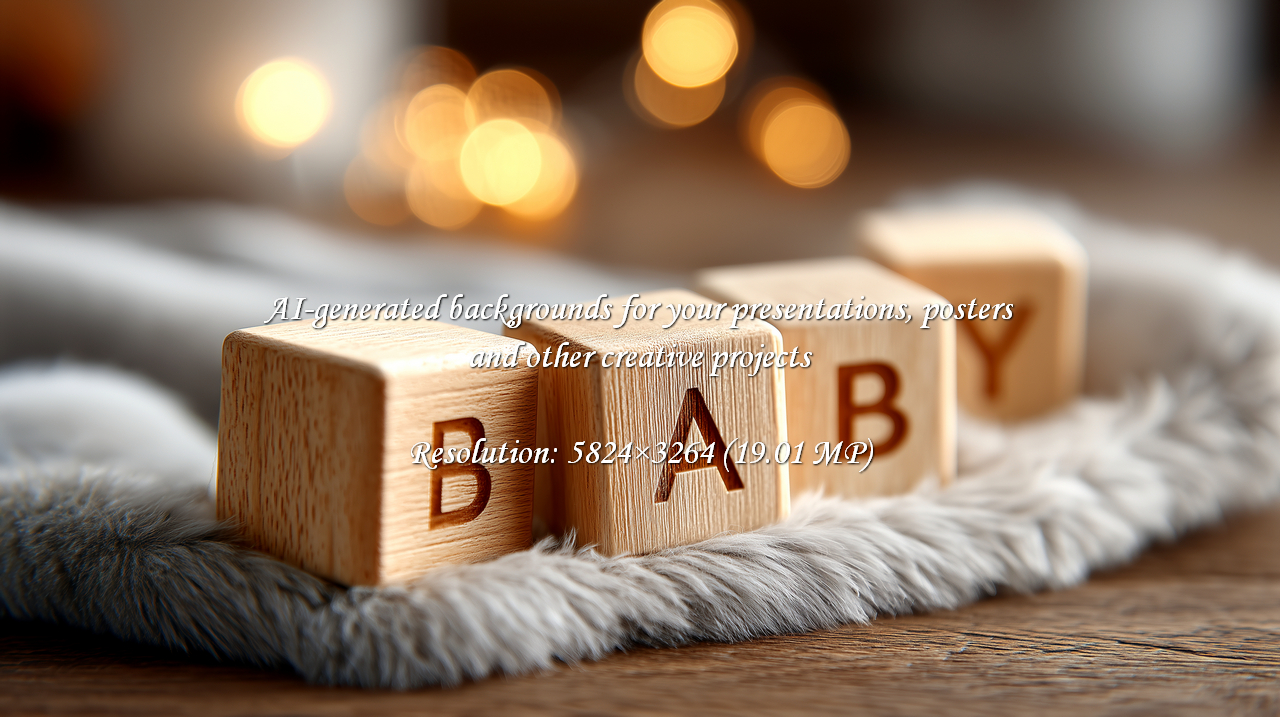 Celebrate new beginnings with this charming scene featuring wooden blocks spelling BABY, perfect for nursery decor, birth announcements, or sharing sweet moments of childhood. The soft light and cozy setting evoke warmth and joy.