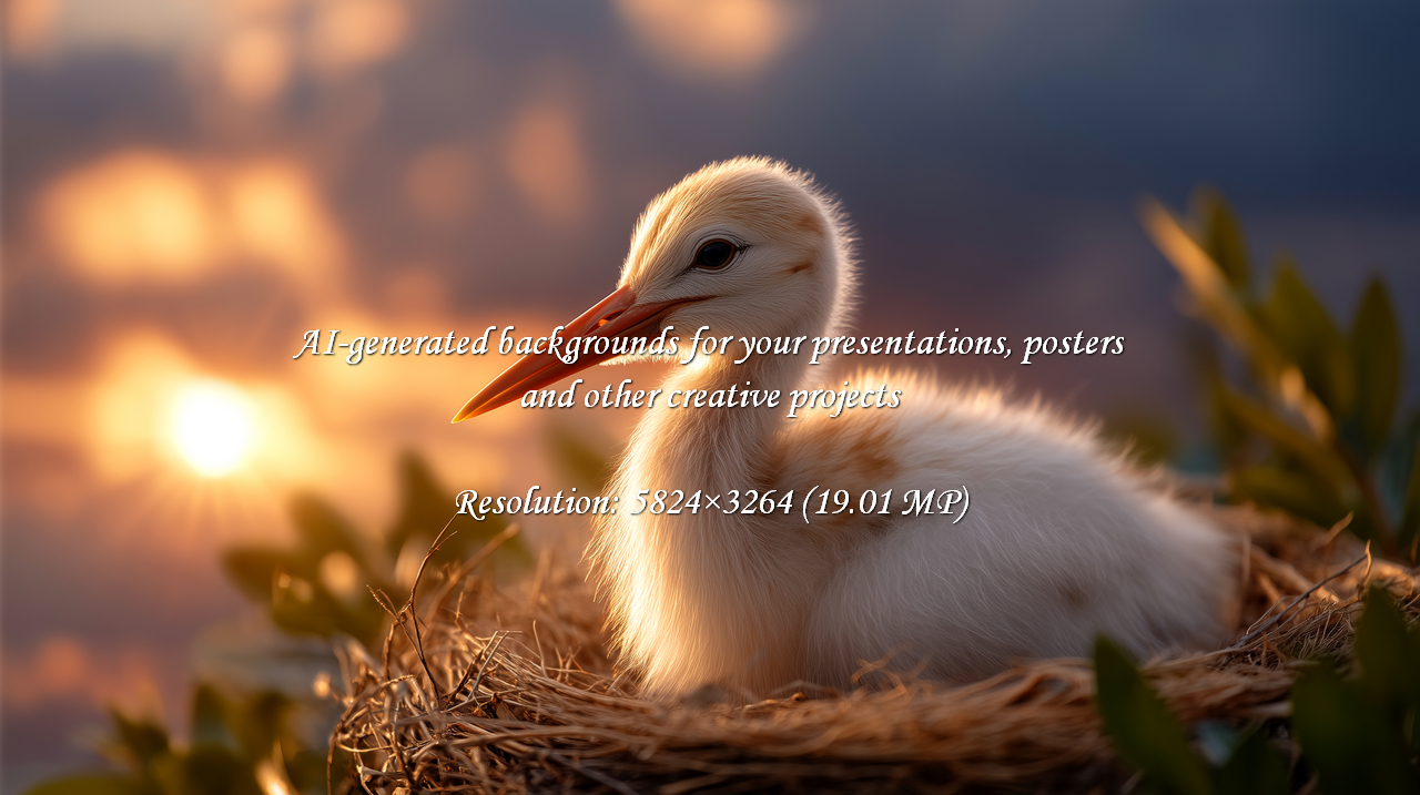 Experience the serenity of nature with this adorable baby bird snuggled warmly in its nest, bathed in the soft golden light. A perfect image for projects needing a touch of peace and hope.