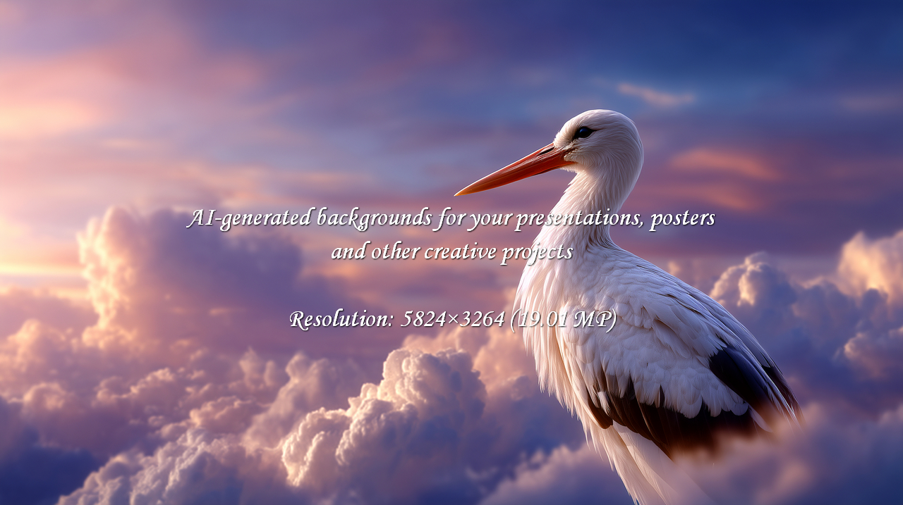 A serene stork soars above the clouds at sunset, a symbol of hope and new beginnings. This peaceful scene evokes feelings of adventure and freedom, perfect for travel or nature-themed projects.