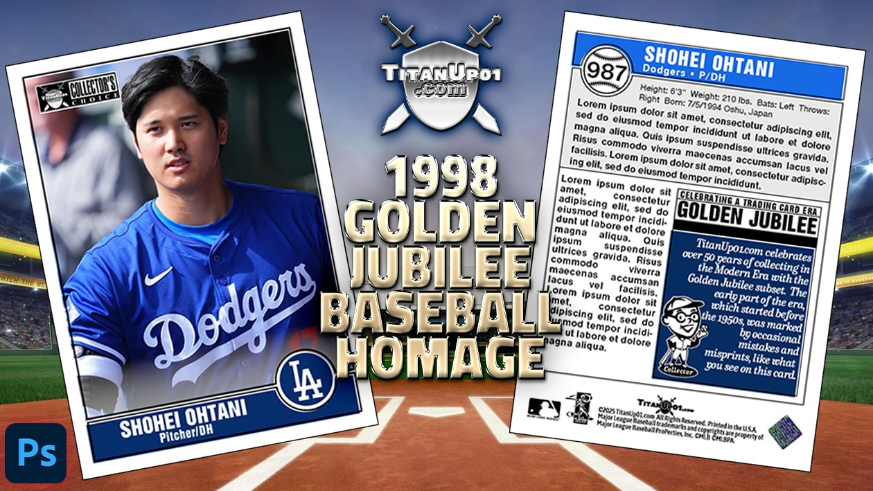 1998 Golden Jubilee Baseball Homage Photoshop PSD Templates