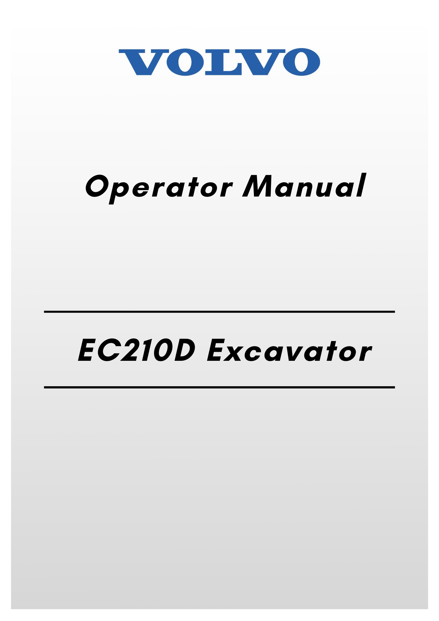 Operator Handbook.pdf Volvo EC210D Operator Excavator manual