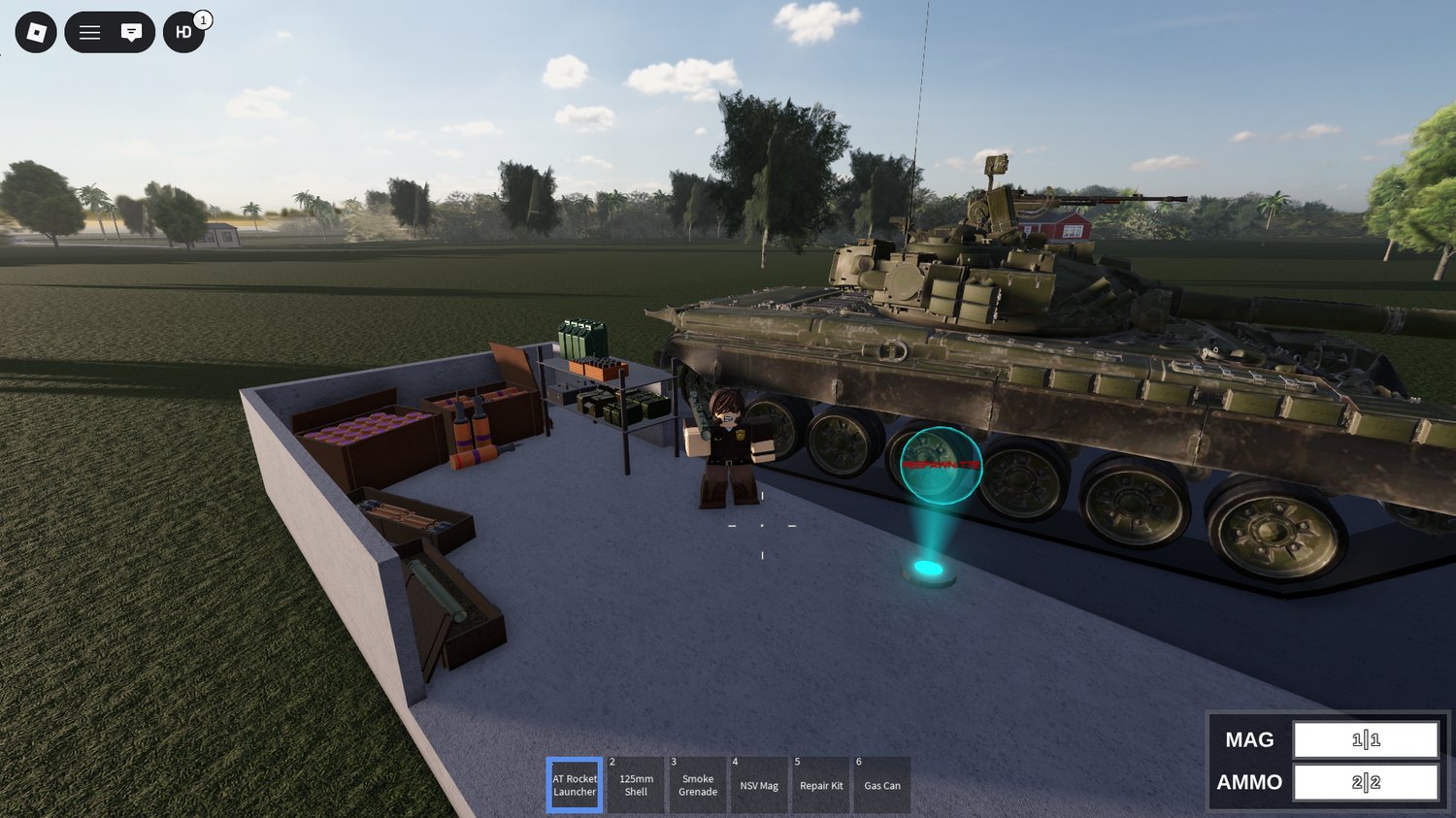 Side view of T-72 battle tank
