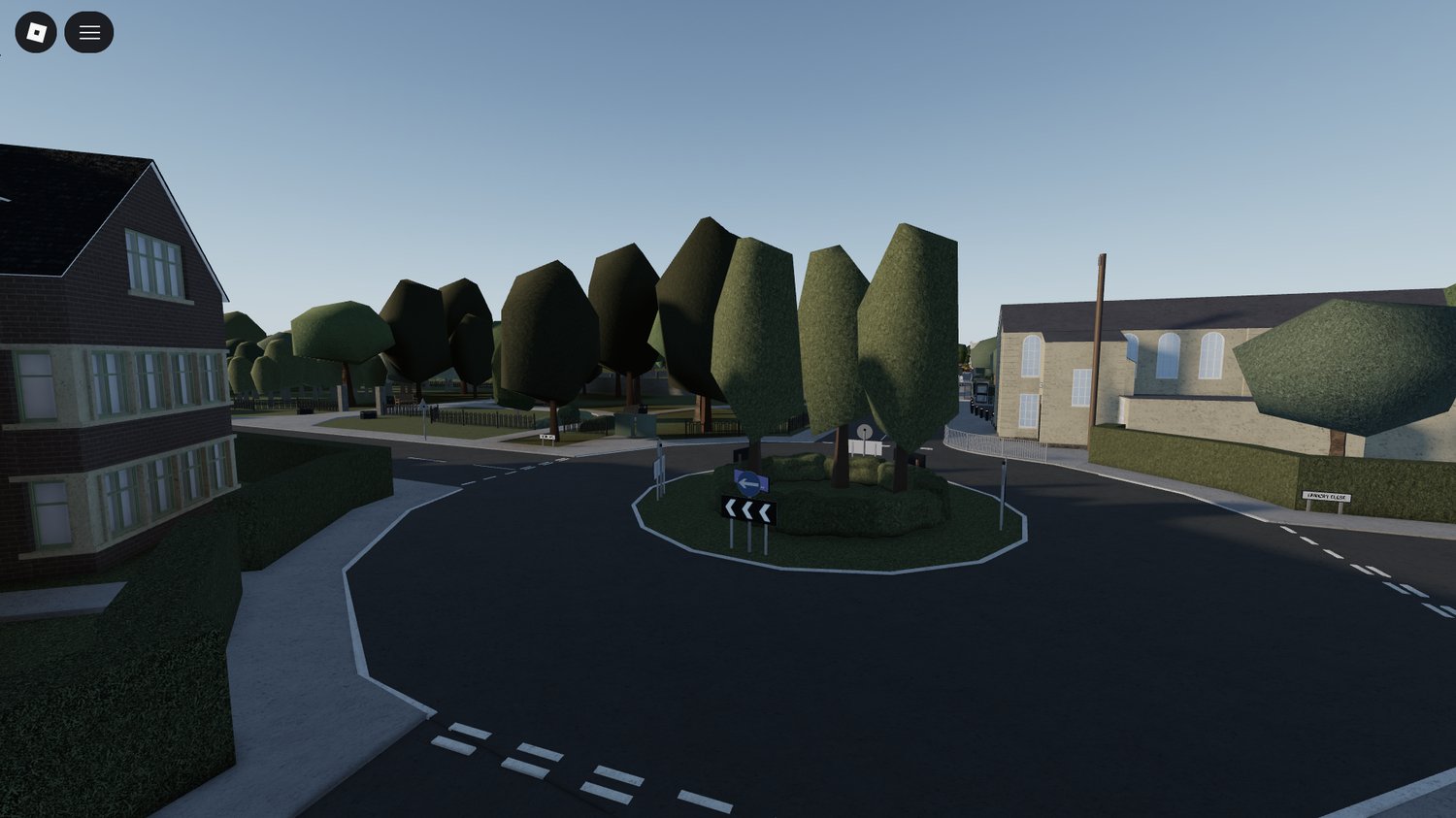 Village-style environment inspired by Cambridgeshire