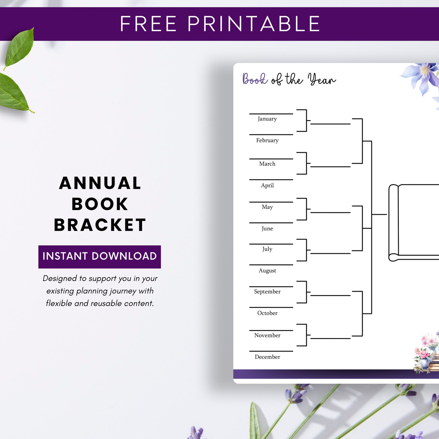 Reading Journal Annual Book Bracket