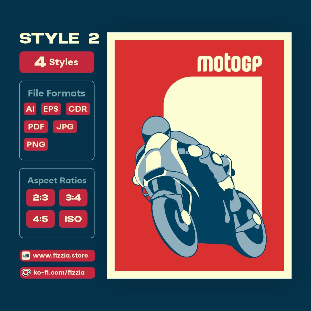 motogp sport motorcycle poster digital download - fizzia.store