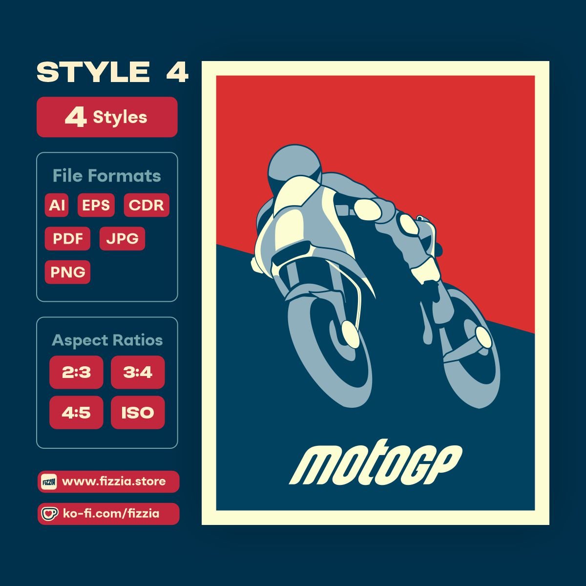 motorcycle racing silhouette dynamic artwork - fizzia.store