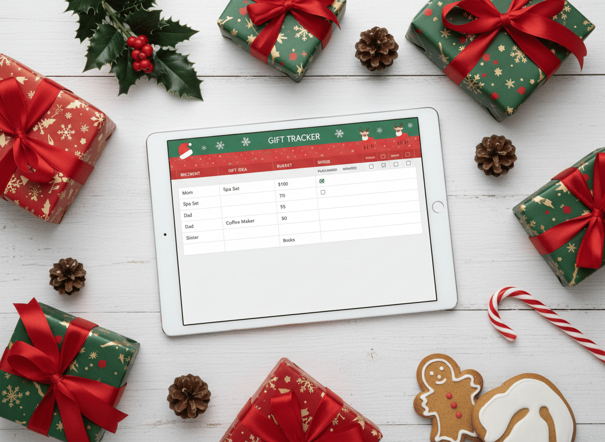 Manage holiday chaos with digital planning. Gift tracking, budget management, meal planning, and stress-free strategies for a joyful December.