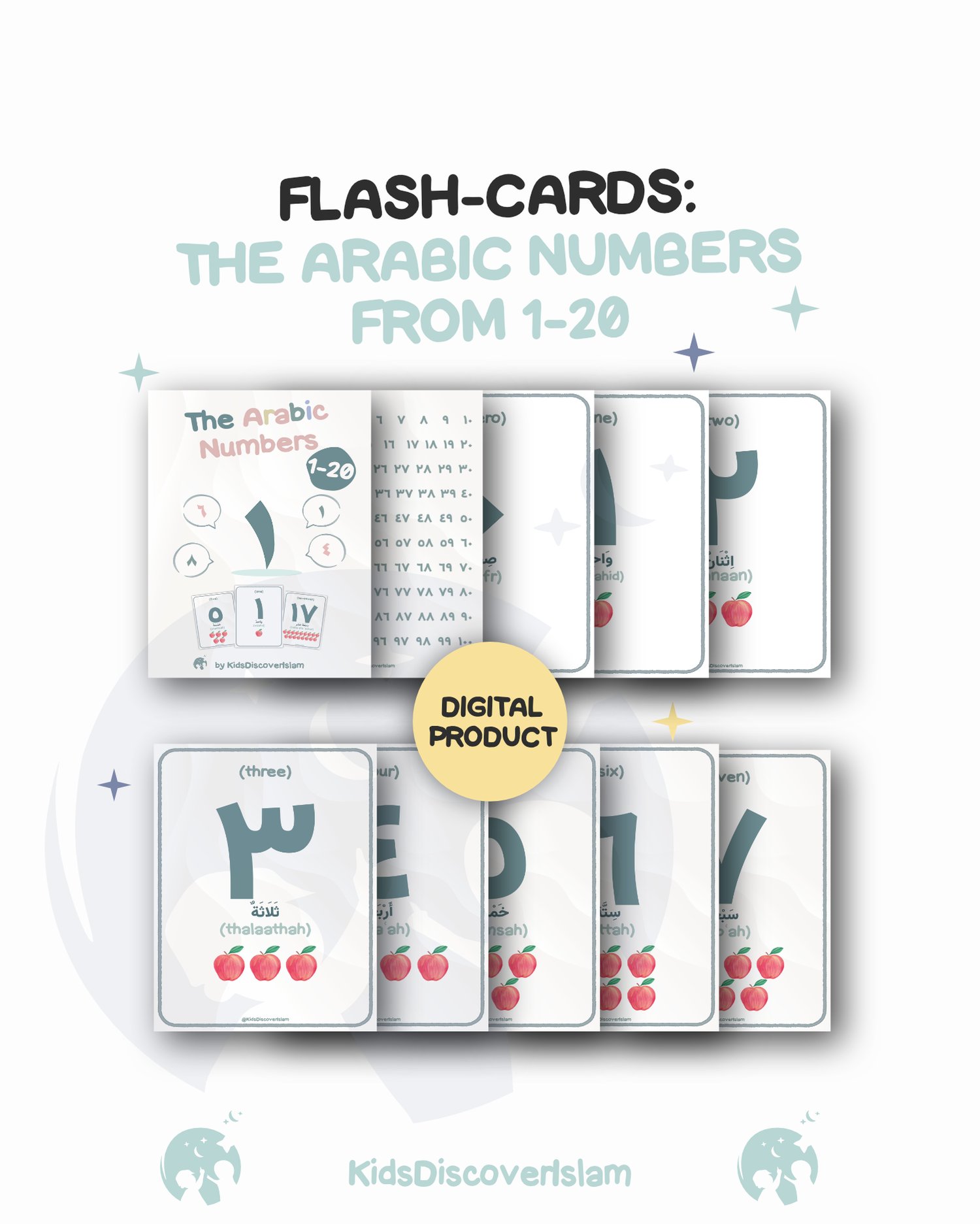Arabic Numbers up to 20 | Learn to Count in Arabic | Flashcards - Payhip