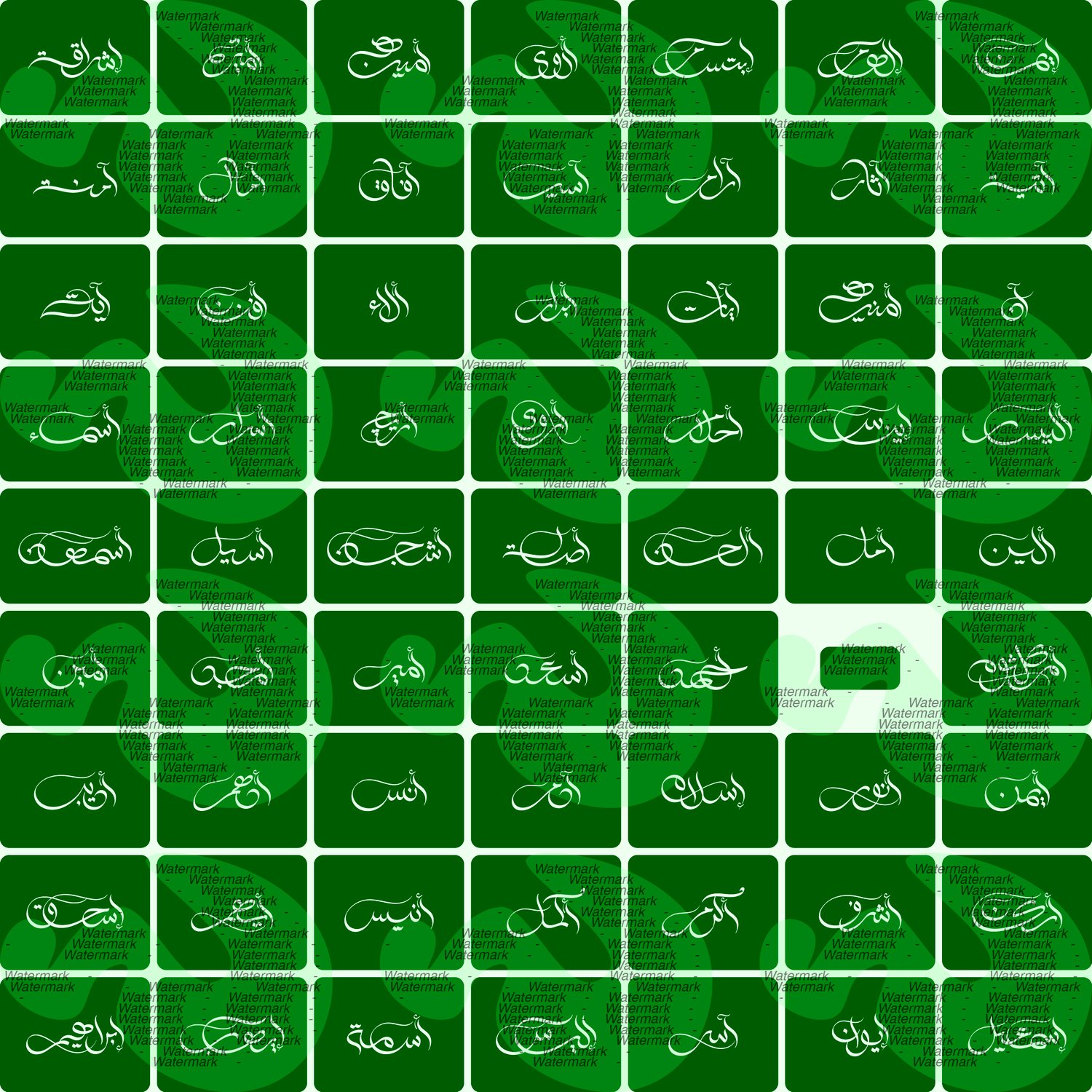 Preview of 60 Arabic names starting with Alif (أ) in various calligraphy styles for digital download from Asamy Arabiya.