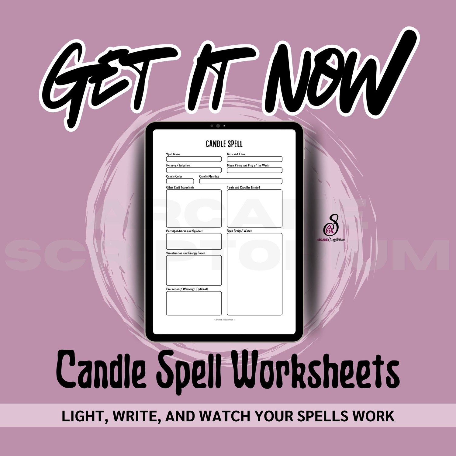 (PDF) Candle Spell Worksheets | Printable | Digital Download - Payhip