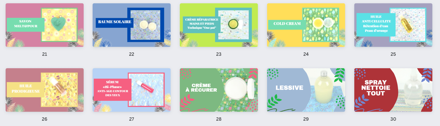 Pack 30 vidéos cosmétiques