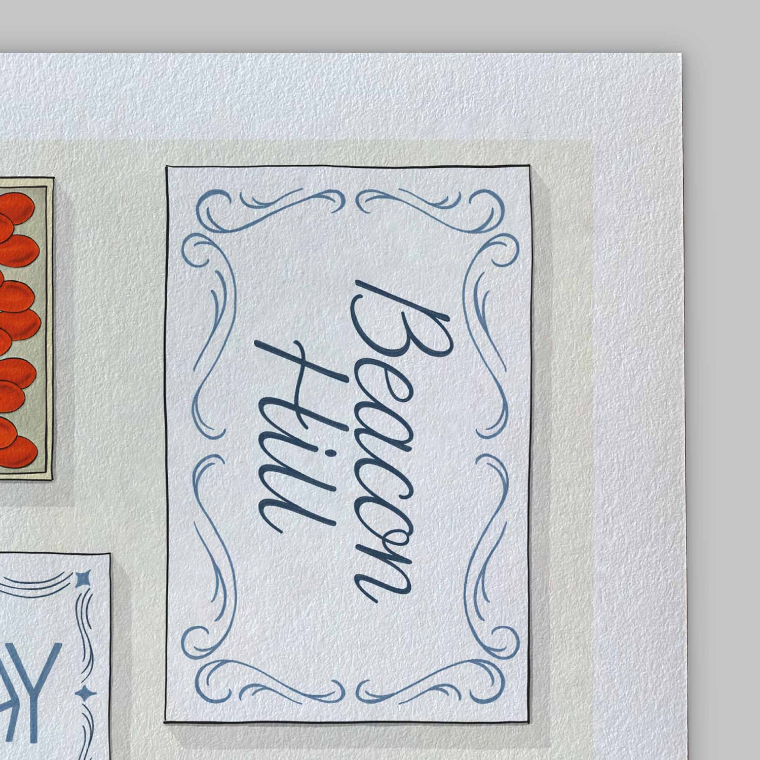 A close-up of the slight texture in this high-quality giclee art print.