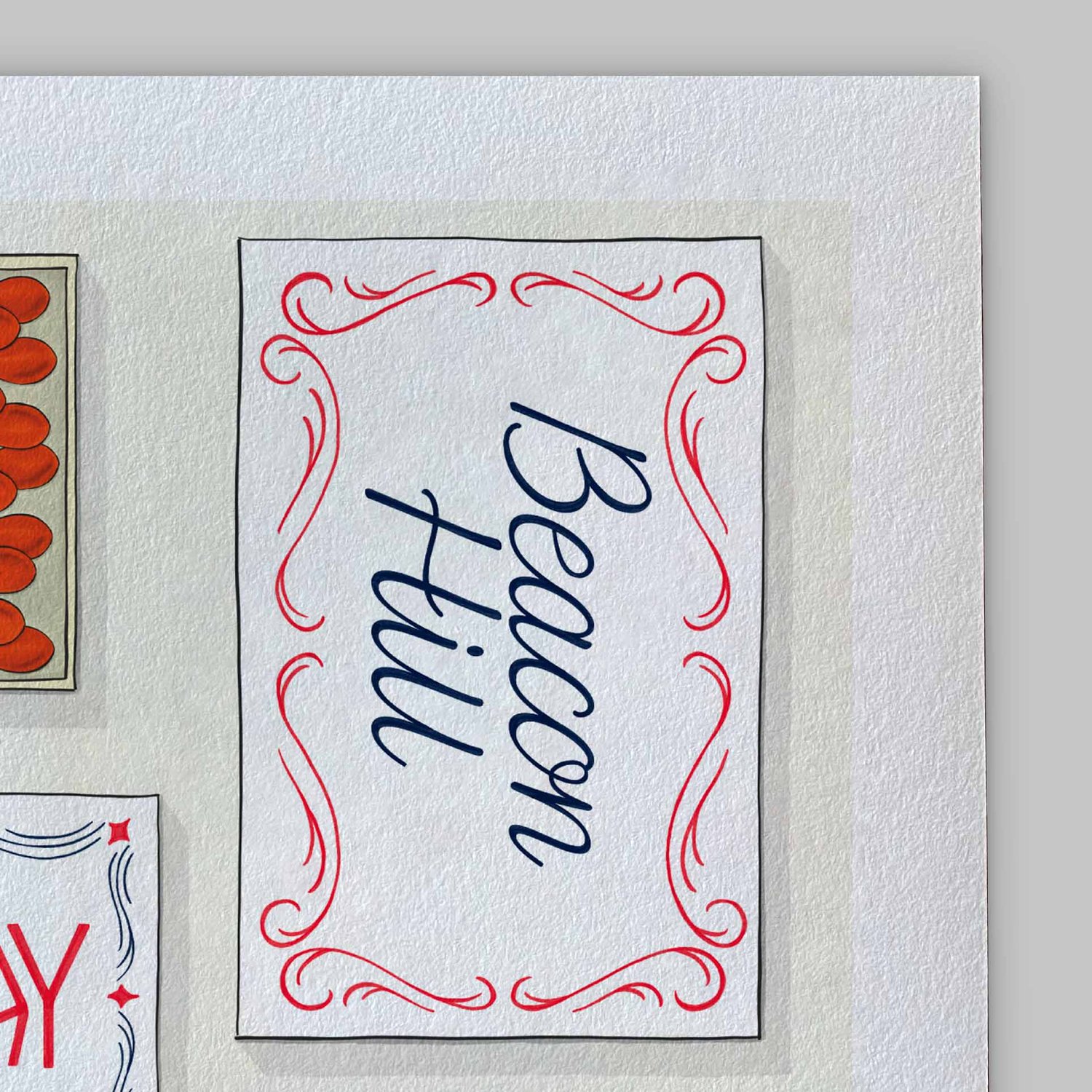 A close-up of the slight texture in this high-quality giclee art print.