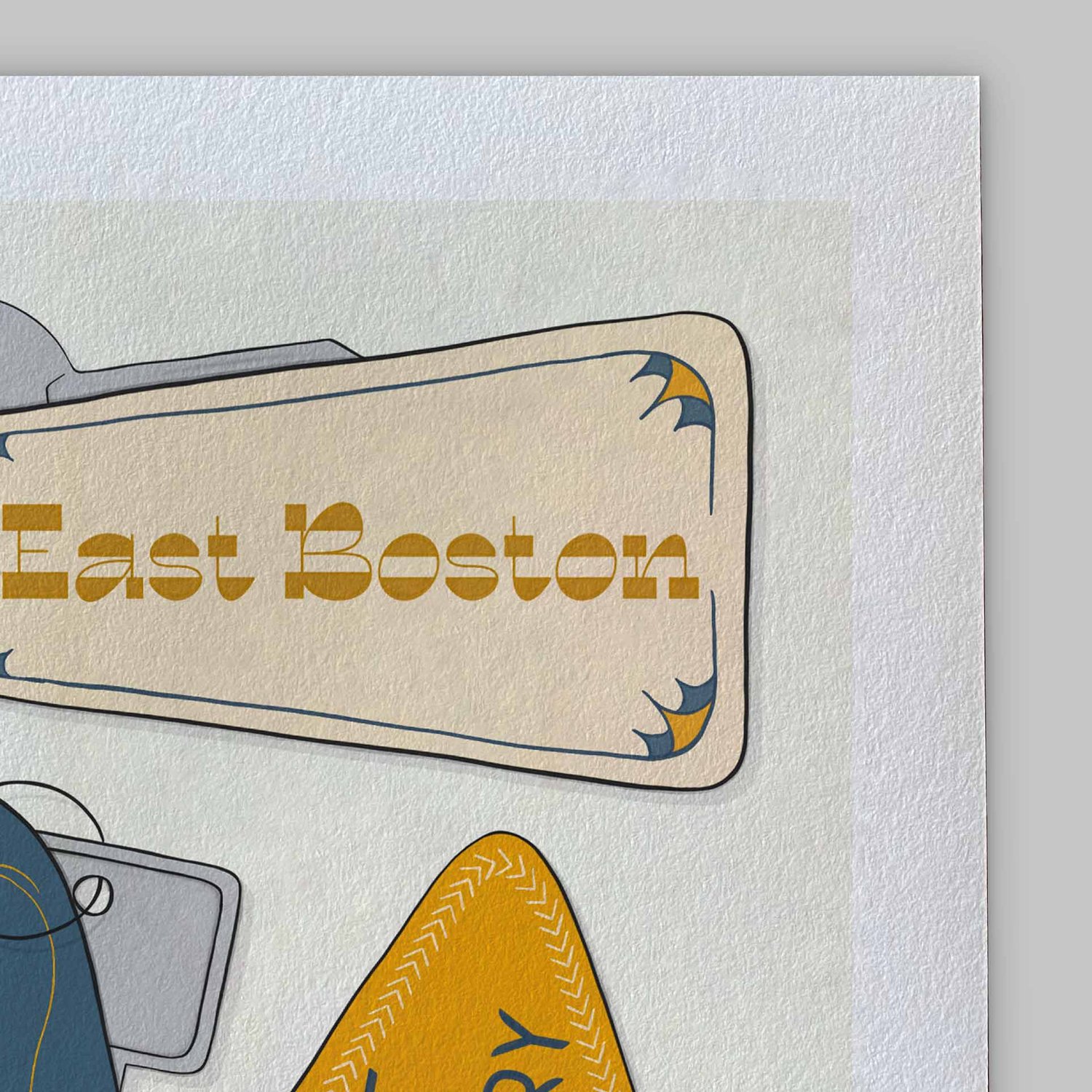 A close-up of the slight texture in this high-quality giclee art print.