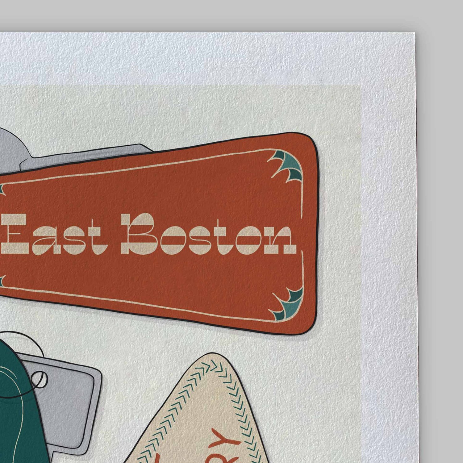 A close-up of the slight texture in this high-quality giclee art print.