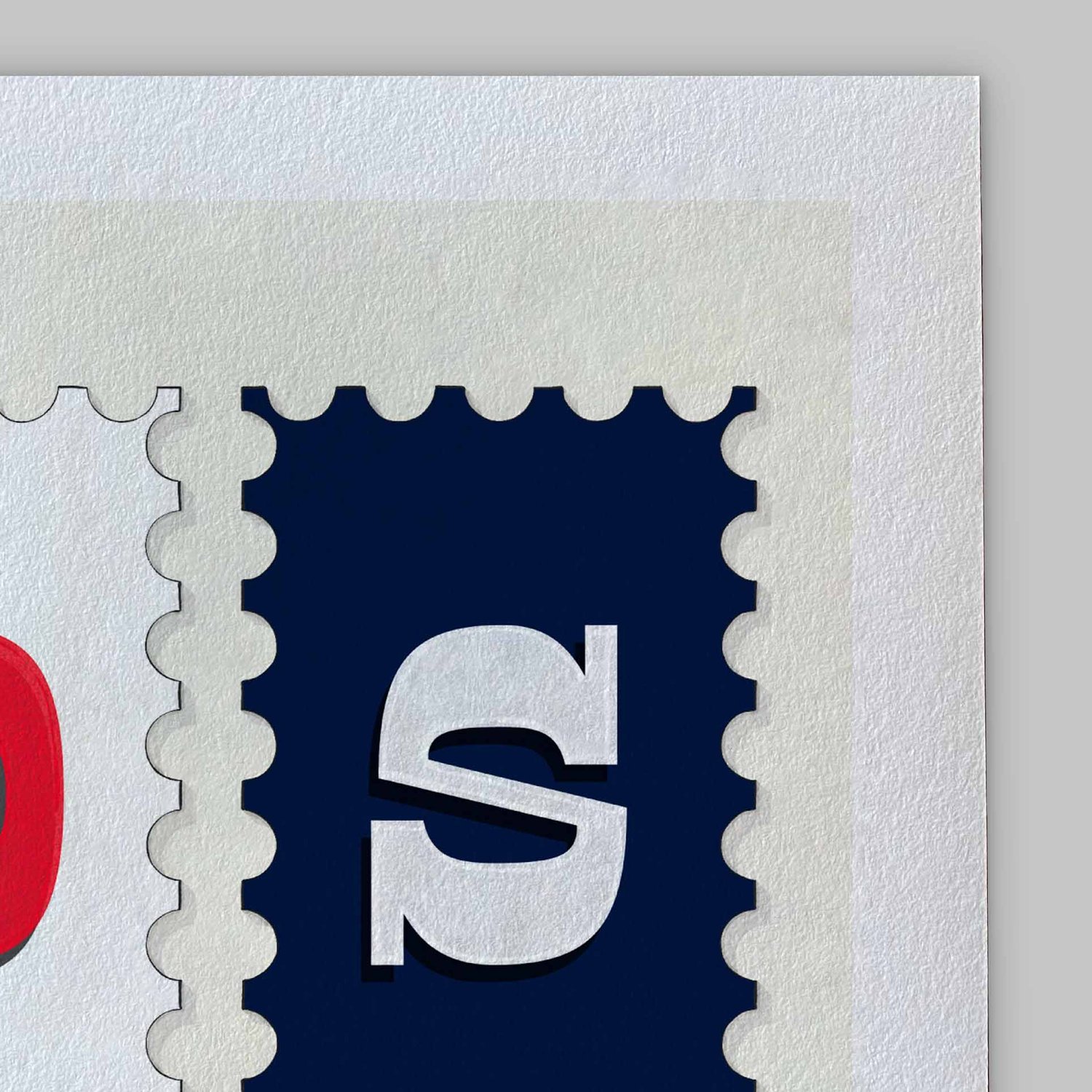 A close-up of the slight texture in this high-quality giclee art print.