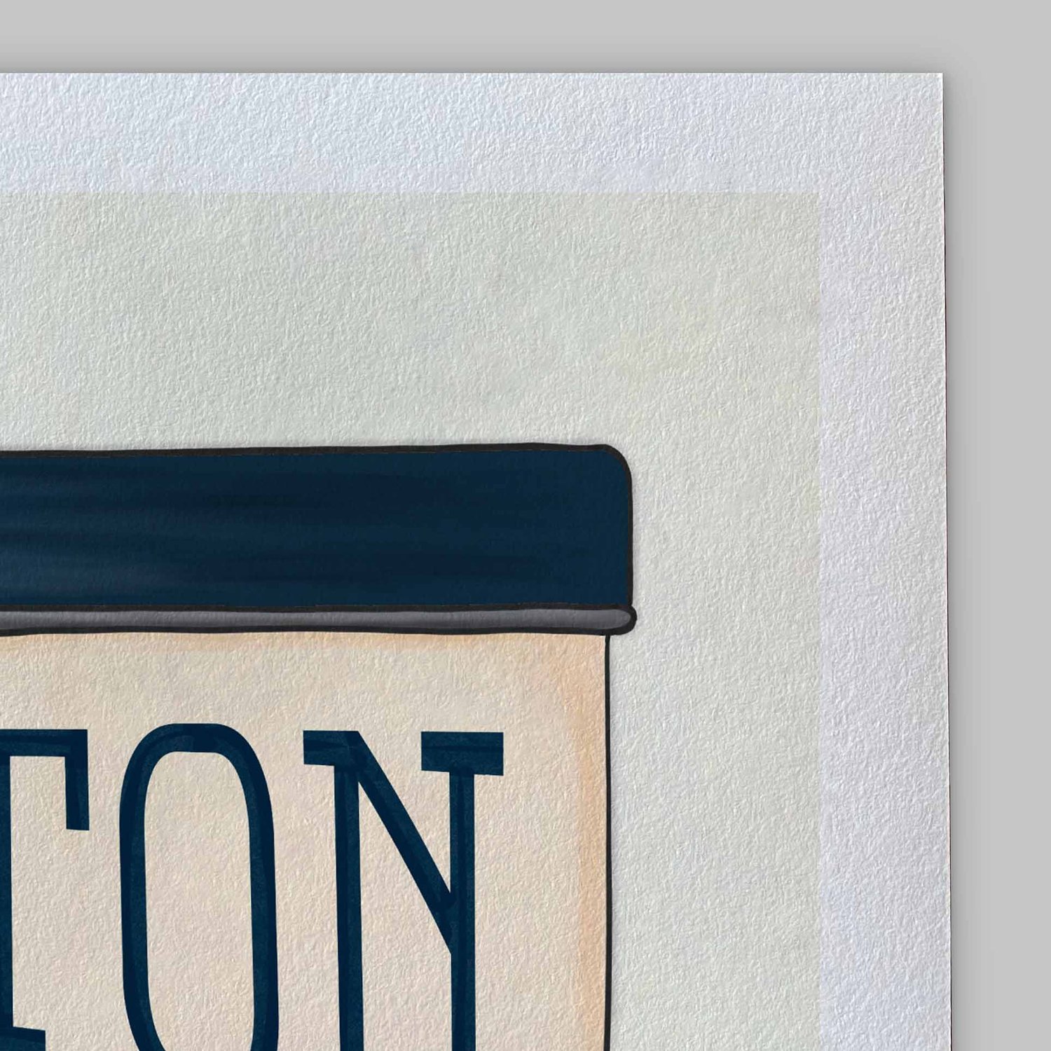 A close-up of the texture in this high-quality giclee art print.