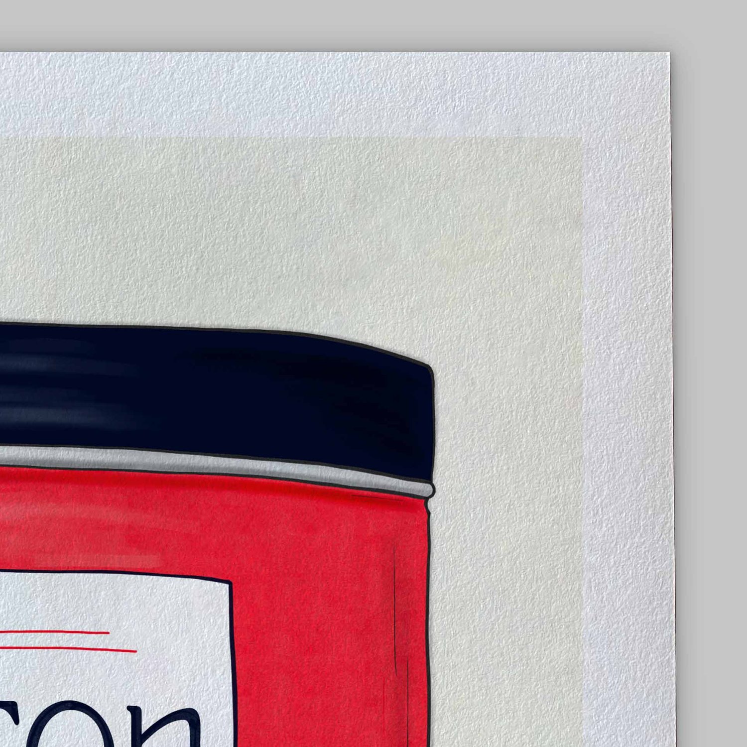 A close-up of the soft texture in this giclee art print on matte fine art paper.