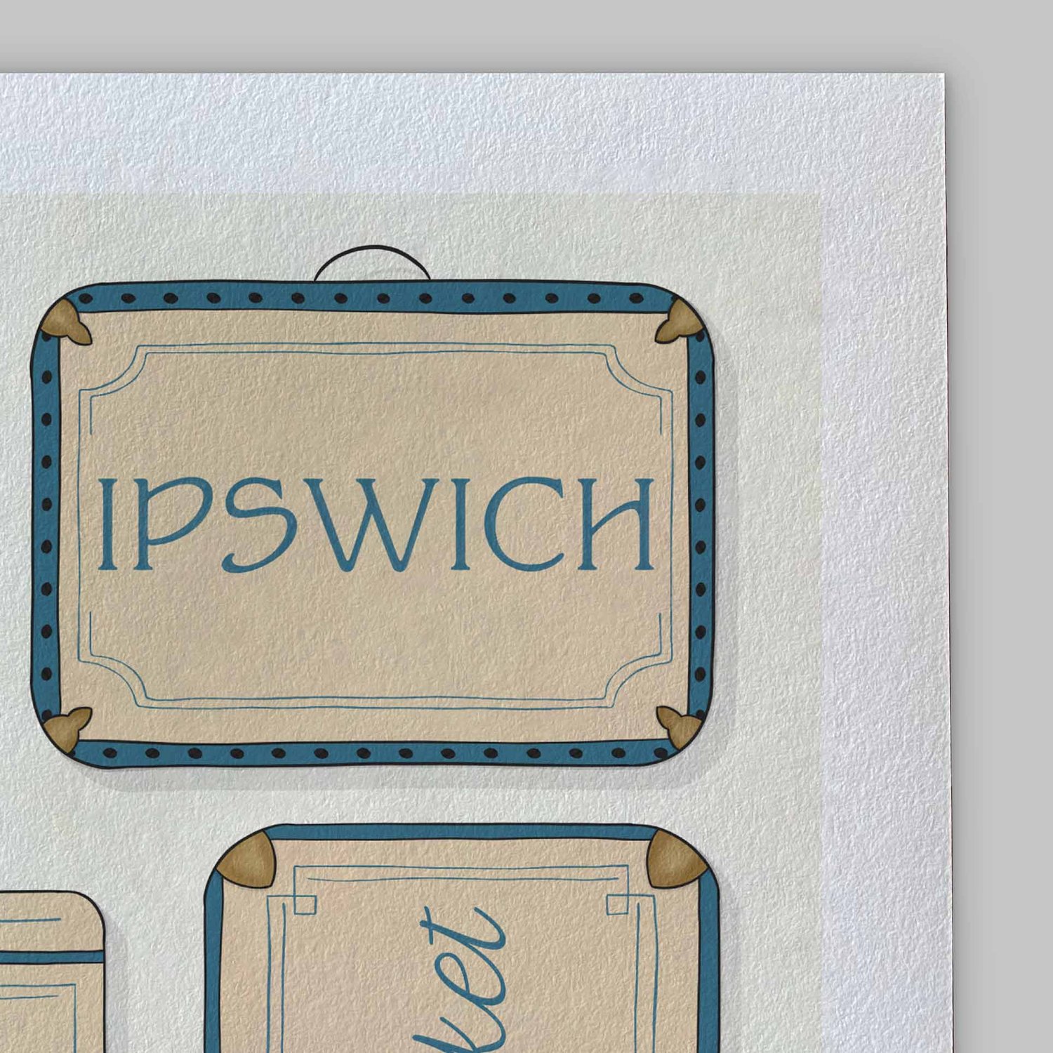 A close-up of the slight texture in this high-quality giclee art print.