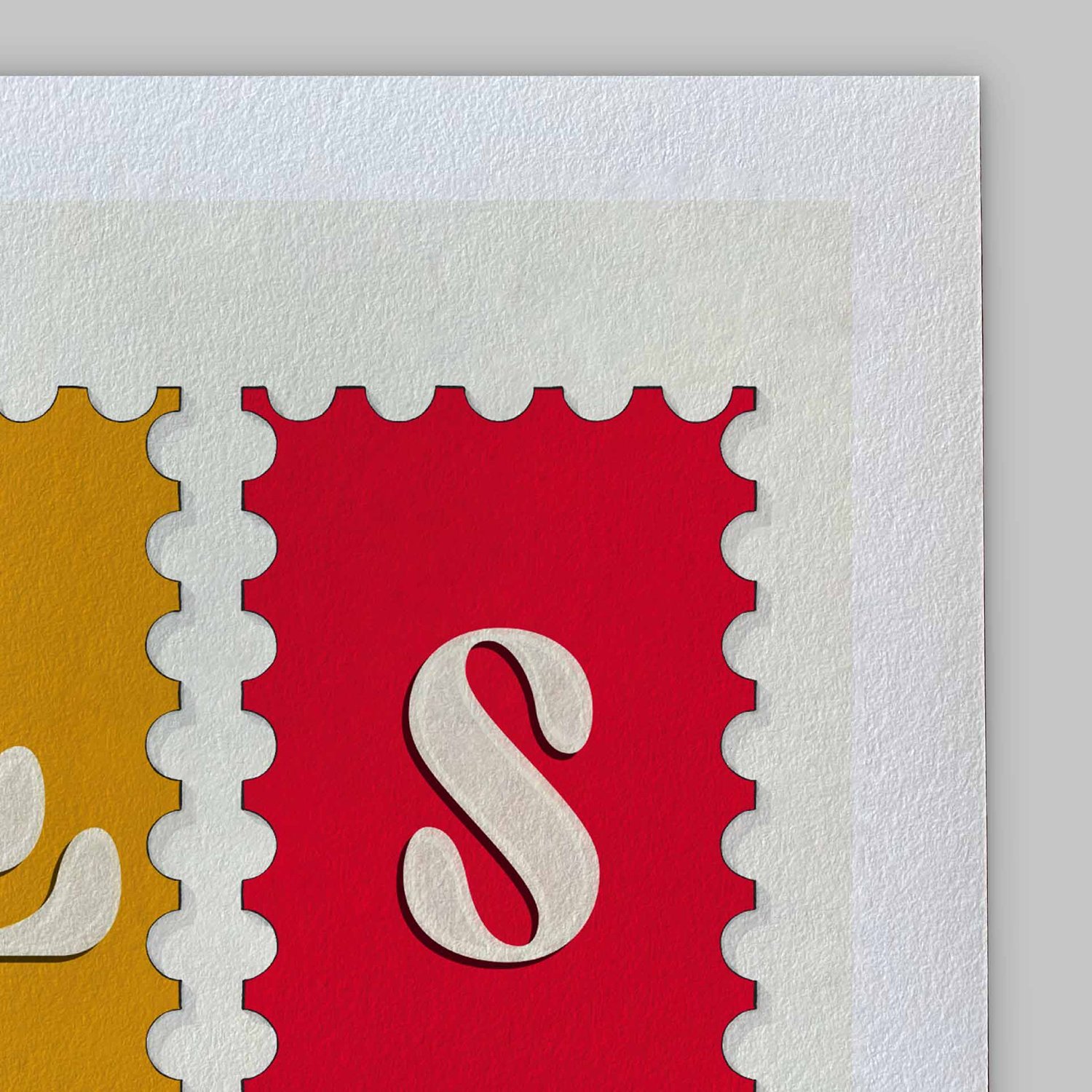 A close-up of the slight texture in this high-quality giclee art print.
