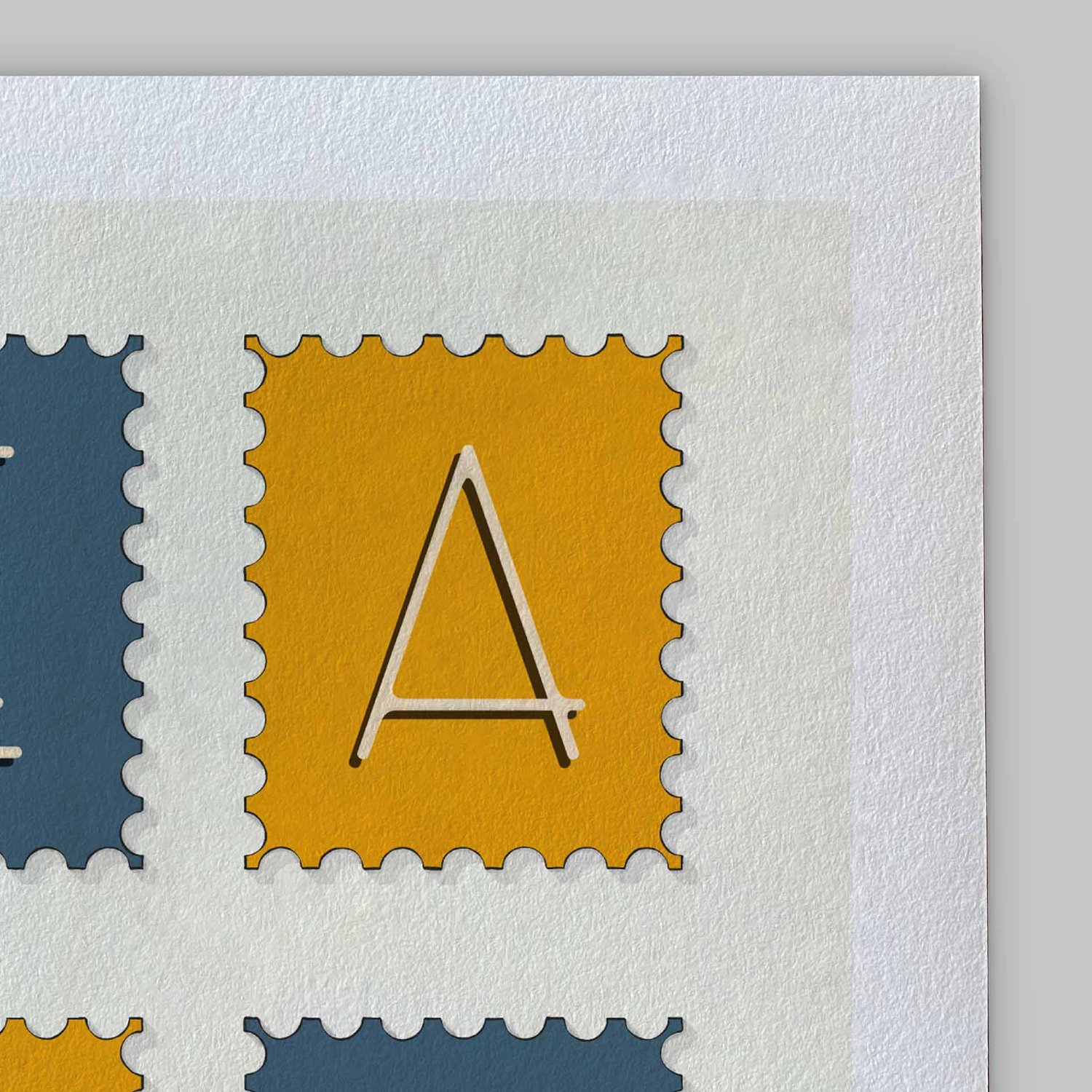 A close-up of the slight texture in this high-quality giclee art print.