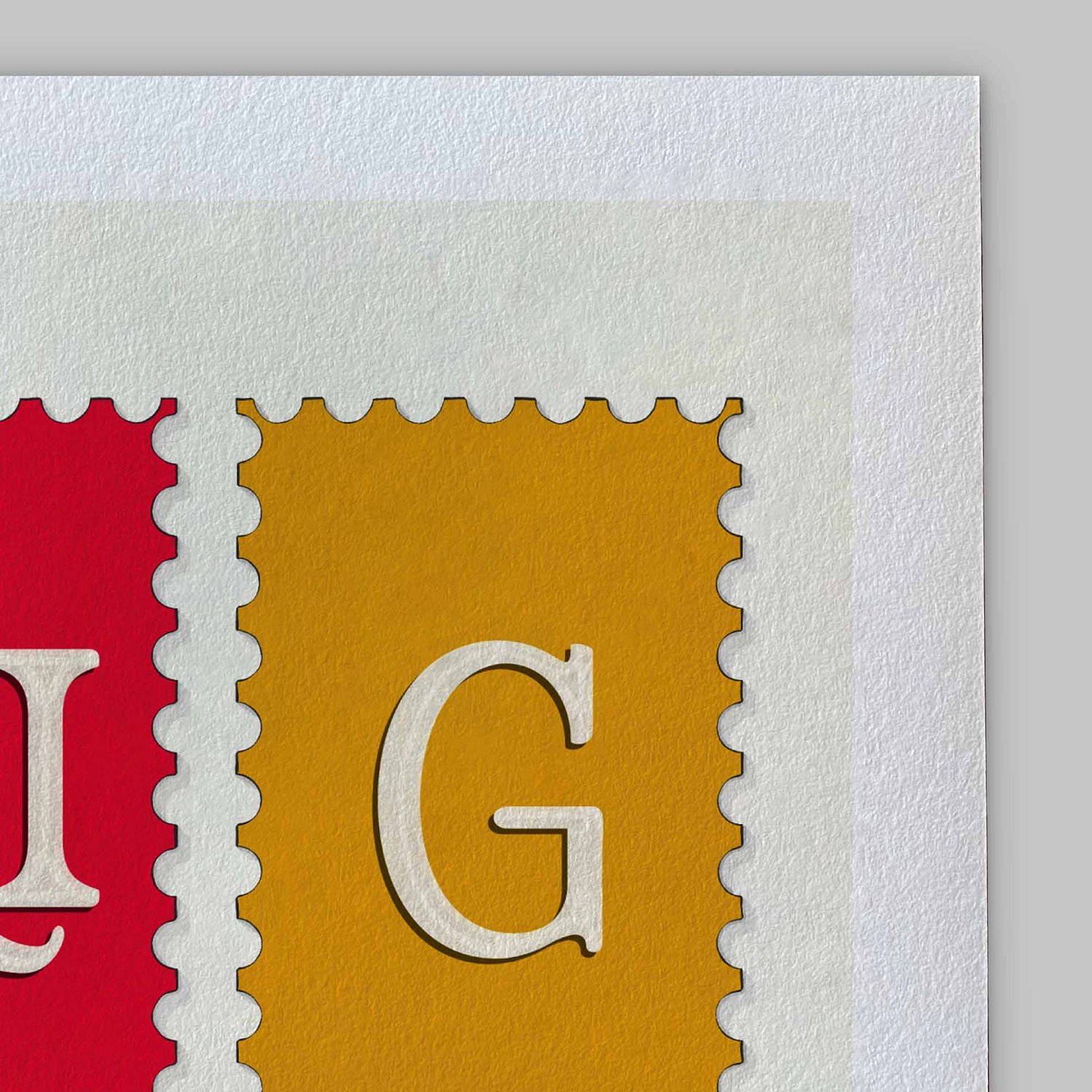 A close-up of the slight texture in this high-quality giclee art print.
