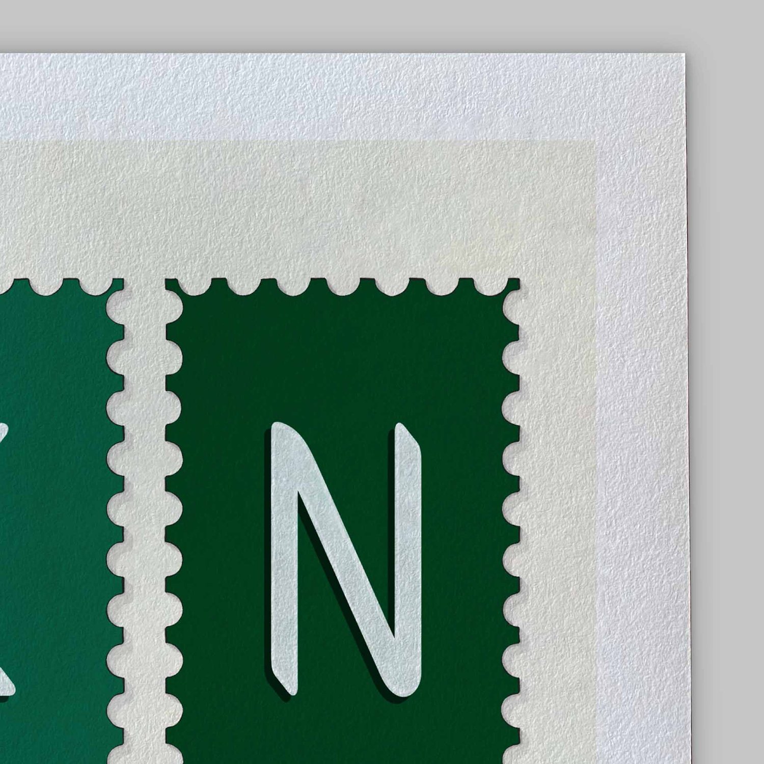A close-up of the slight texture in this high-quality giclee art print.