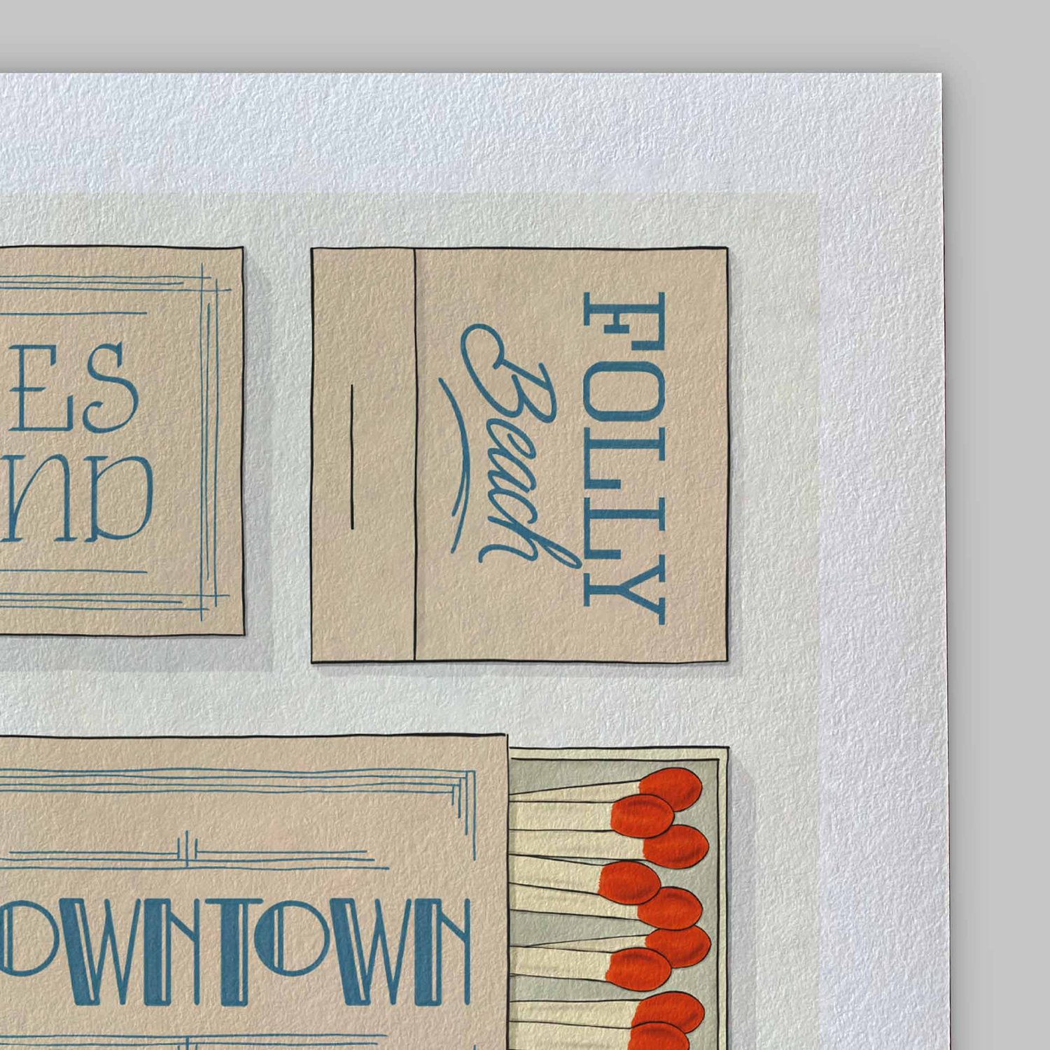 A close-up of the slight texture in this high-quality giclee art print.