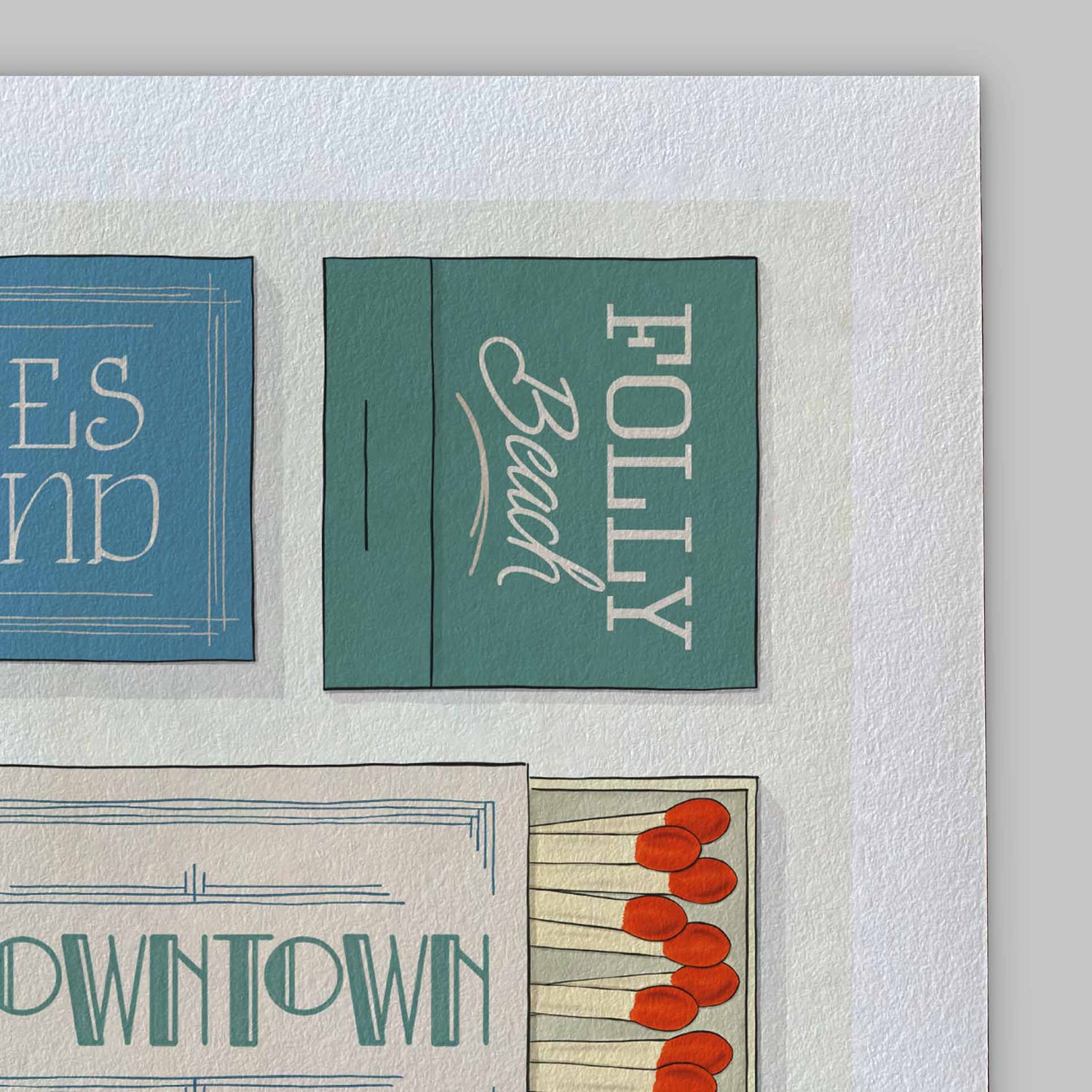 A close-up of the slight texture in this high-quality giclee art print.